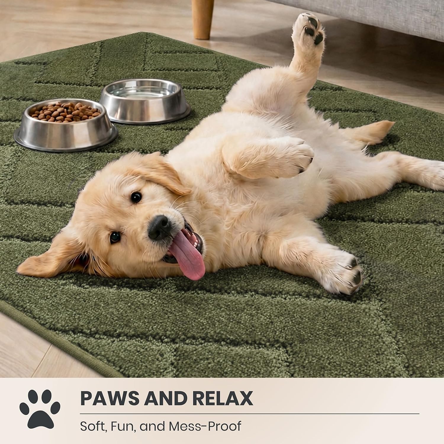 Detalle de Purrugs Dirt Trapping Door Mat 34" x 59" — Non-Slip, Machine-Washable Entry Rug for Muddy Shoes & Paws (Sage Green)