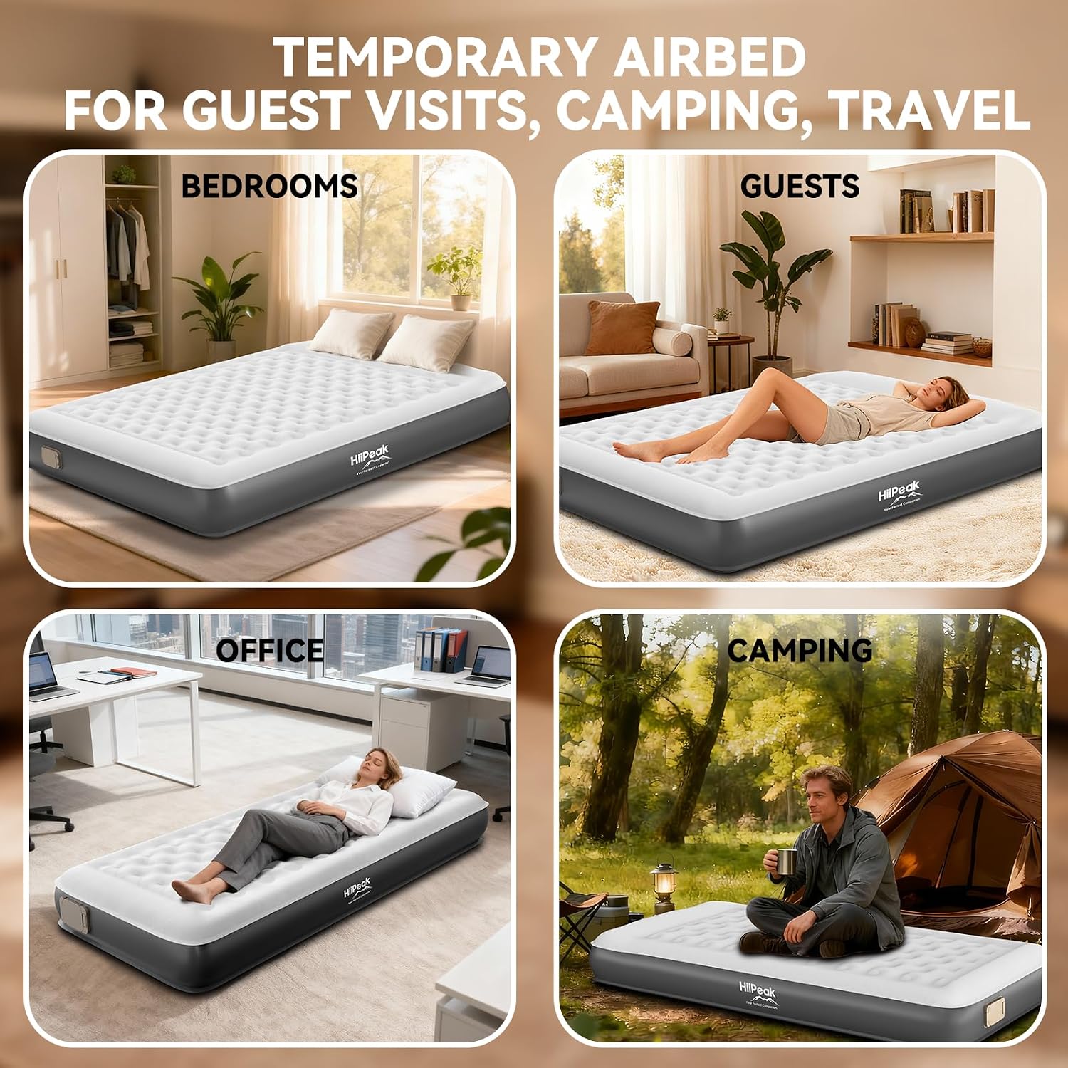 Detalle 2 de HiiPeak Single Inflatable Bed Air Mattress with Built-in Pump (TPU Eco Folding Guest Air Bed)