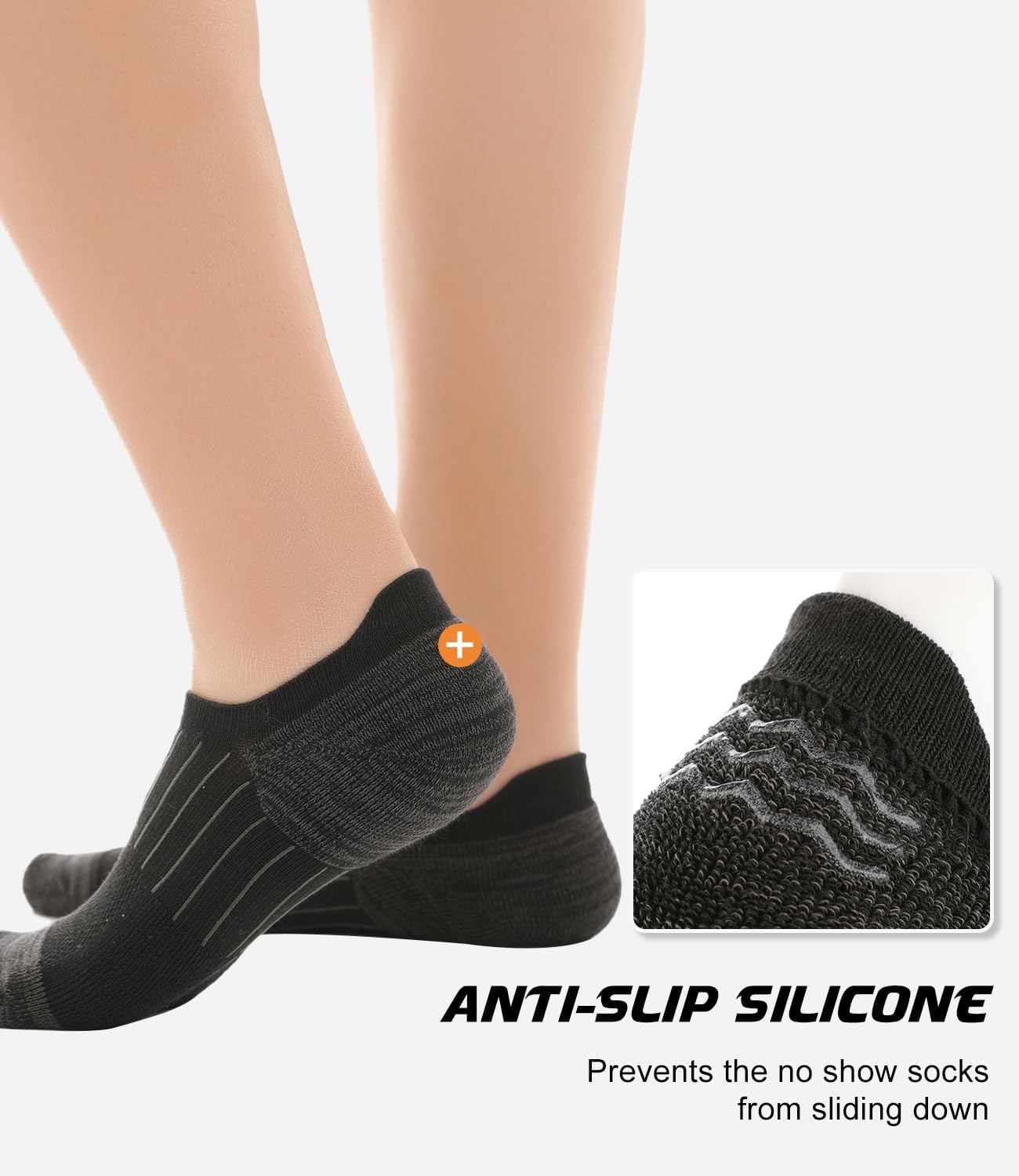 Detalle de BAMBOO COOL No Show Socks for Men – Low Cut Ankle with Non-Slip Grip