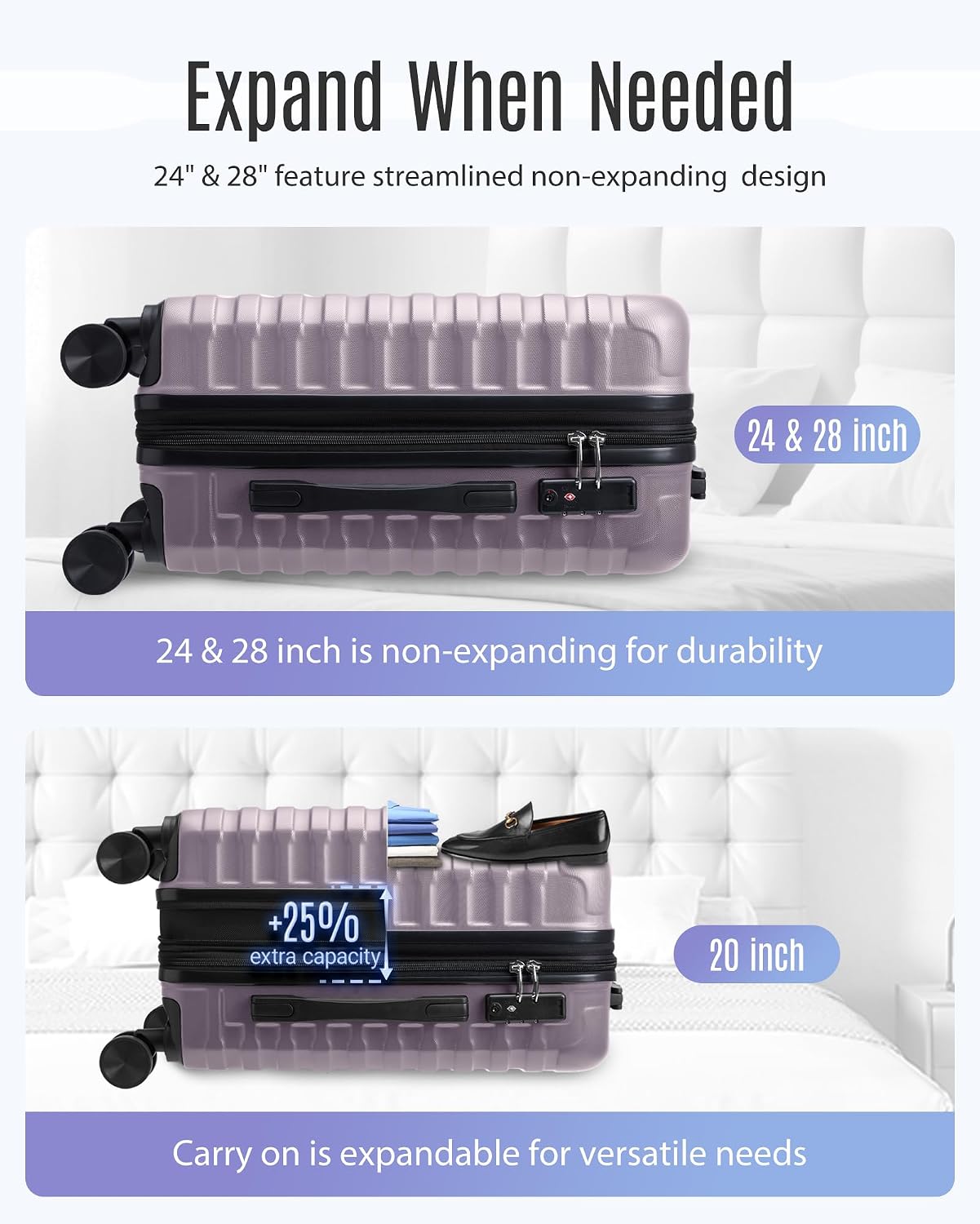 Thumbnail 5 de LIGHT FLIGHT 3-Piece Hardside Luggage Set 20/24/28