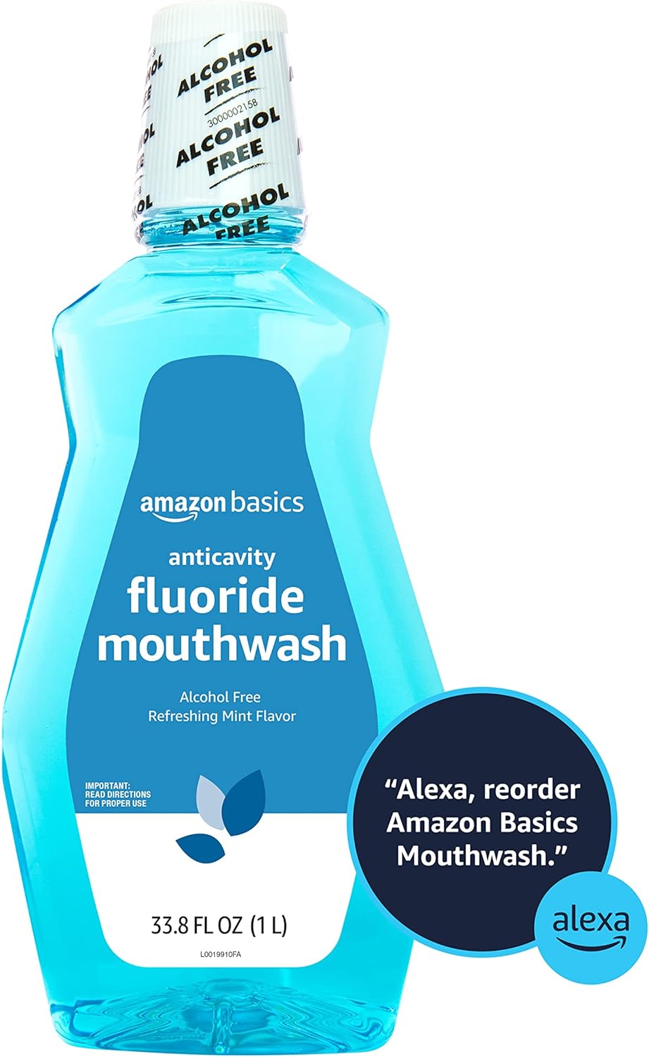 Thumbnail 2 de Amazon Basics Alcohol-Free Fluoride Mouthwash Rinse for Adults, Mint, 1 Liter (Cavity Protection)