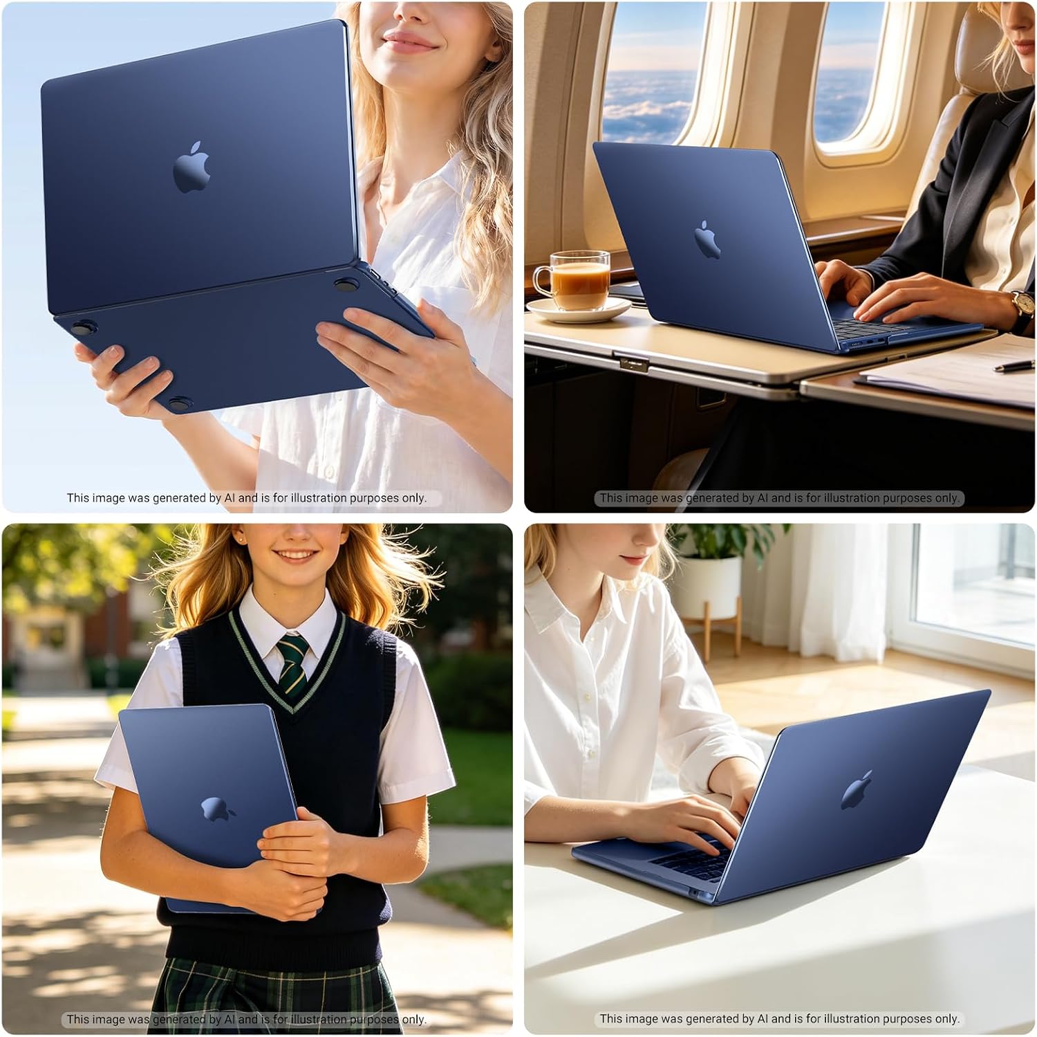 Thumbnail 6 de MOSISO Hülle für MacBook Air 15 Zoll (M2/M3/M4/M5, 2023–2026) – Mitternachtsklar, ultradünn, präzise Passform