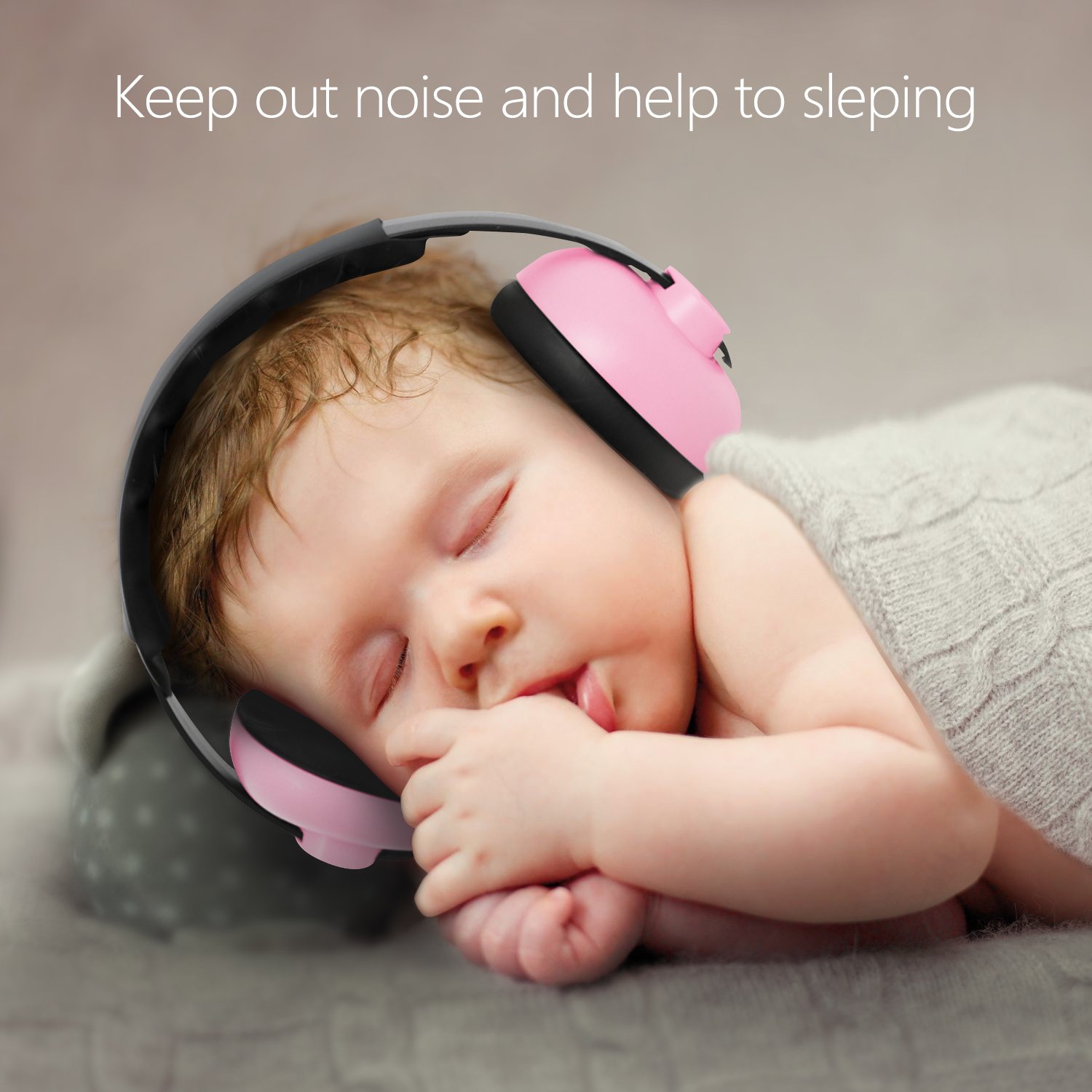 Detalle de BBTKCARE Baby Headphones Noise Cancelling Earmuffs (3 Months to 3 Years) – Pink