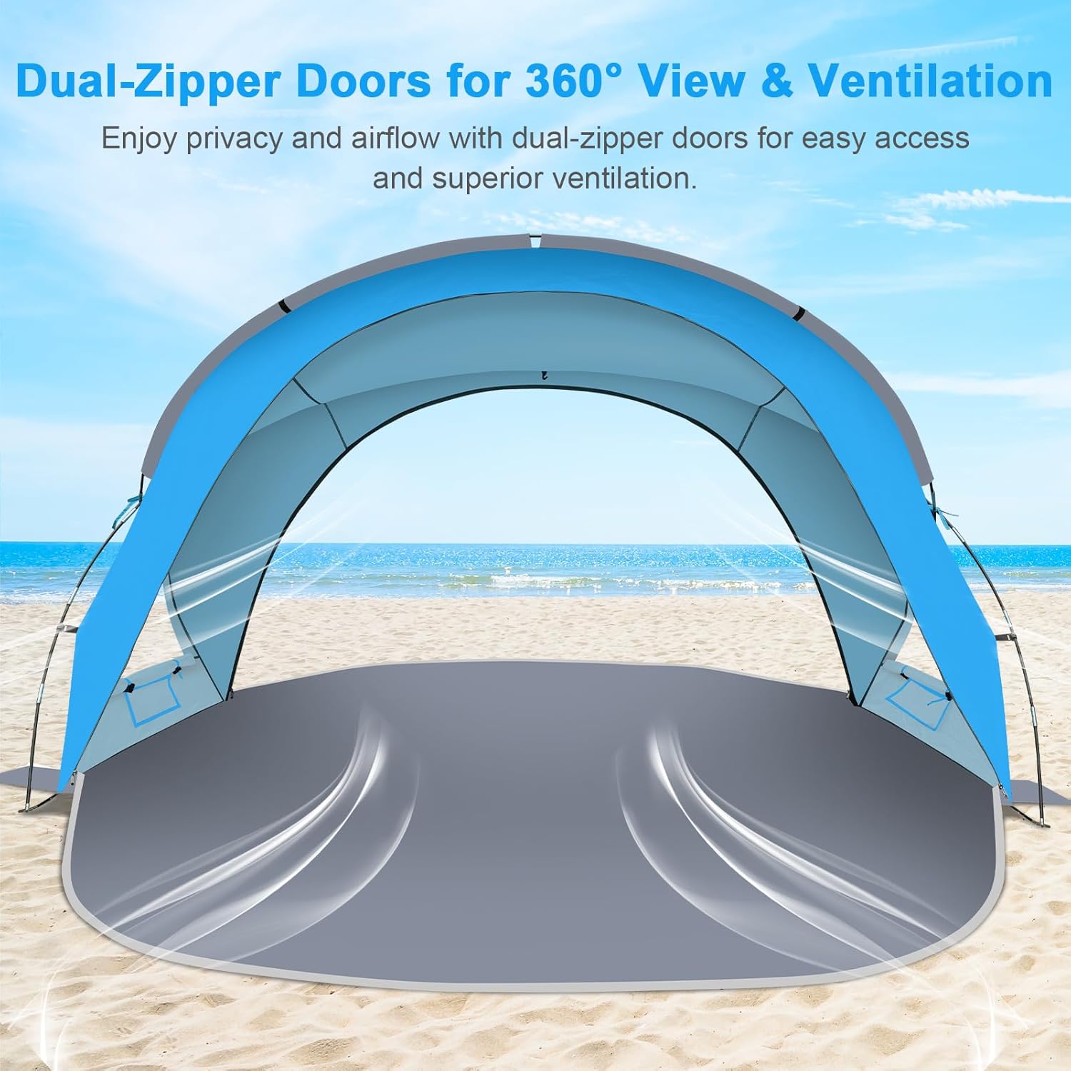 Detalle de Gorich Beach Tent Sun Shelter with UPF50+ UV Protection for 1-7 People