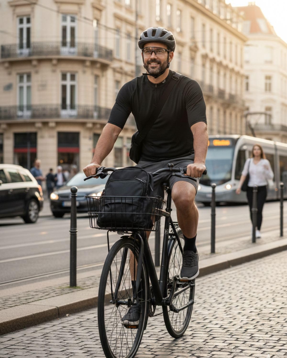 Detalle de Wulibike Rennrad Trikot Herren Kurzarm mit 3+1 Rückentaschen – Reißverschluss-Tasche und reflektierende Details