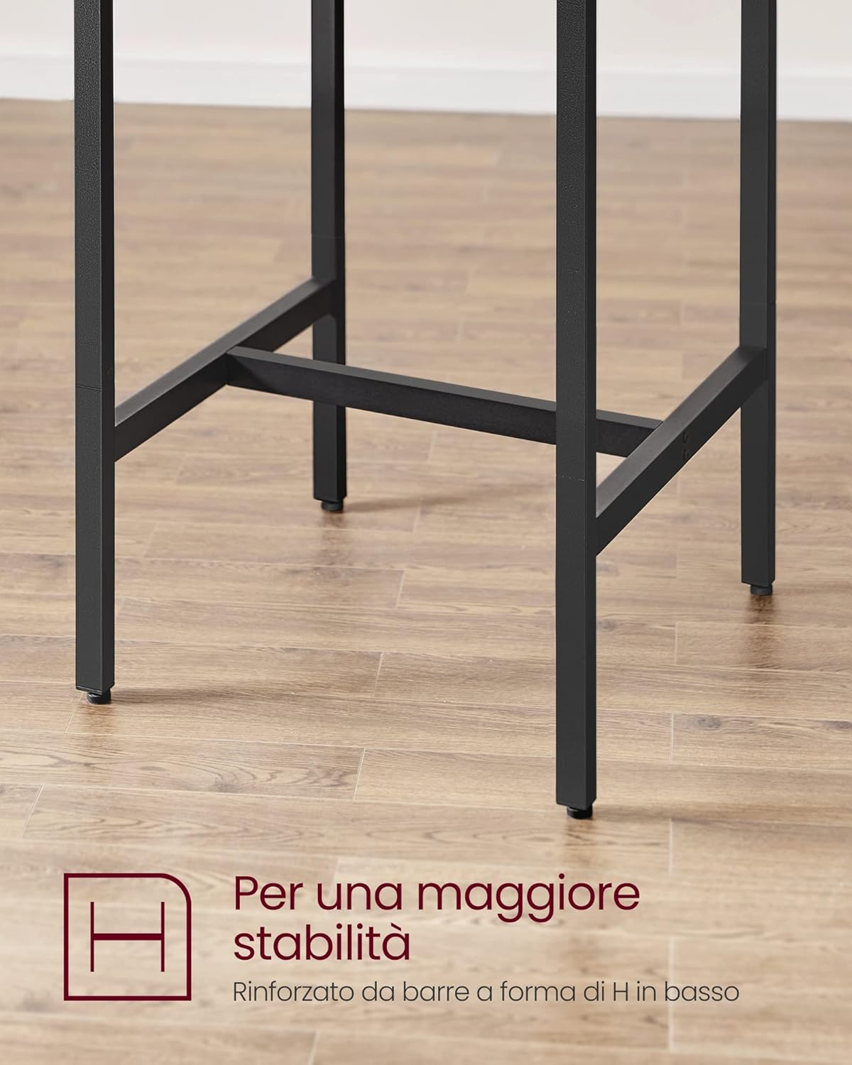 Thumbnail 6 de VASAGLE Tavolo Bar con 2 Sgabelli – Set cucina compatto 60x60x90 cm, Marrone Vintage e Nero LBT017B01