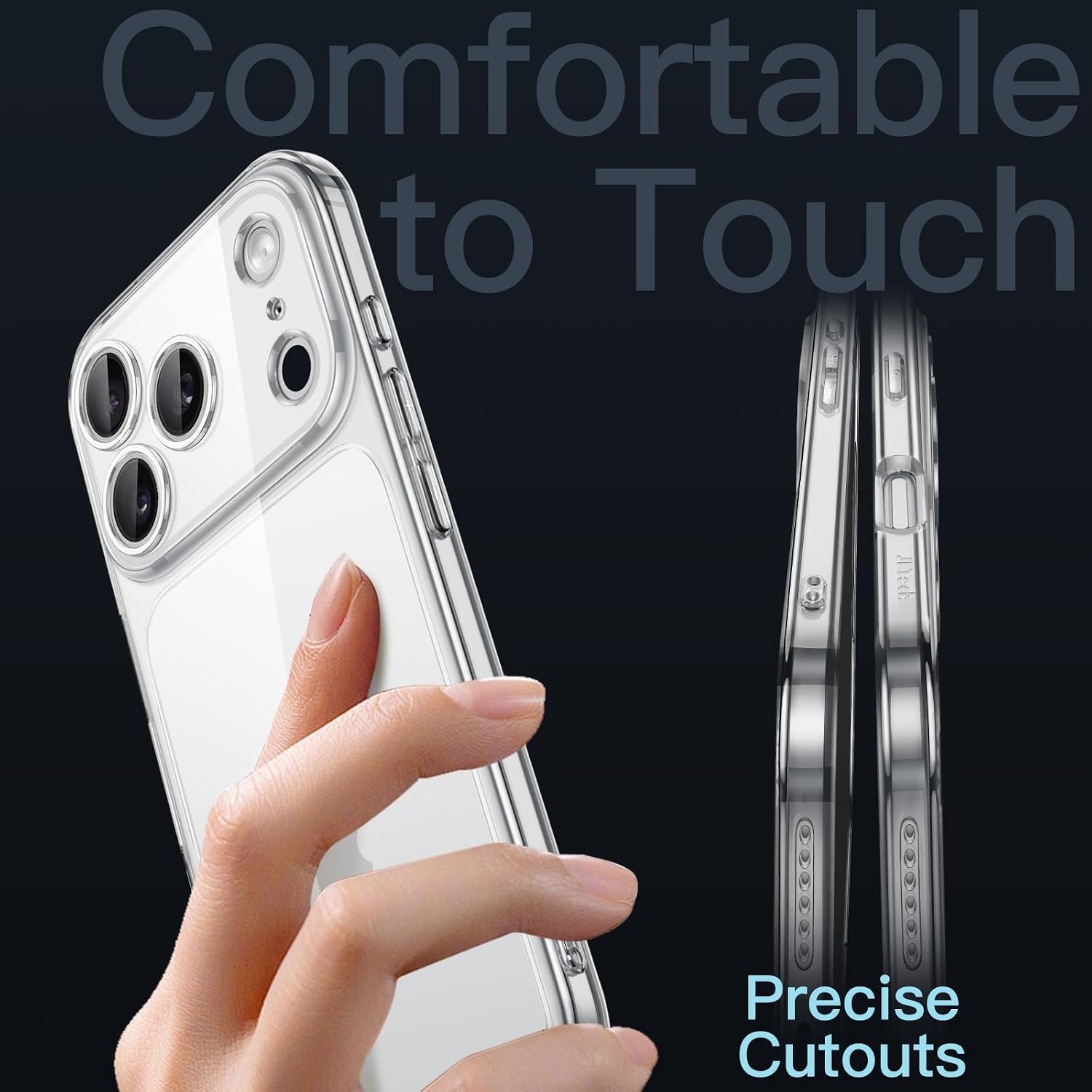 Detalle 2 de JETech Cover Slim Trasparente per iPhone 17 Pro Max da 6,9" con protezione completa per la fotocamera