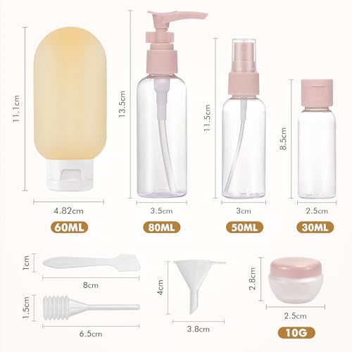 Thumbnail 6 de Lovcoyo Kit de Botellas de Viaje 11 Piezas sin BPA con Estuche: set portátil para champú, loción y más