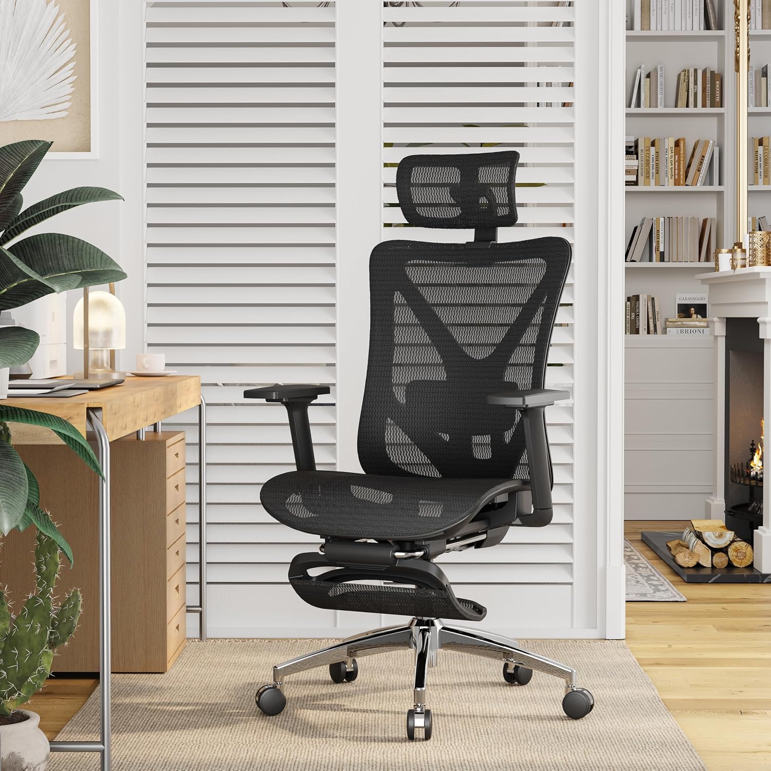 Detalle 2 de GABRYLLY GYMN01 Ergonomic Office Chair with Footrest, 135° Recline and Mesh Back