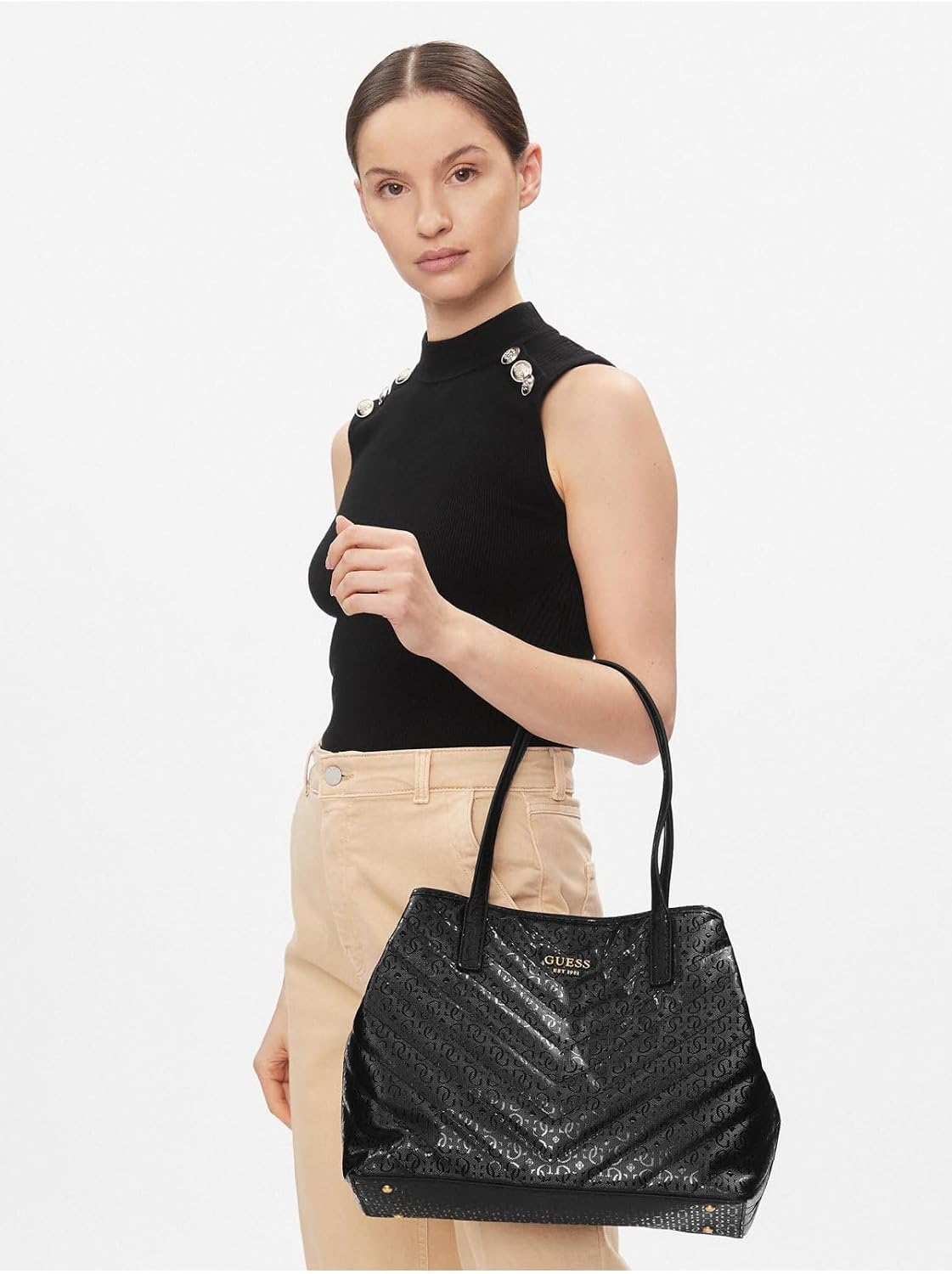 Thumbnail 1 de GUESS Vikky Shoulder bag con pochette in ecopelle nera – BS24GU20 GA699528