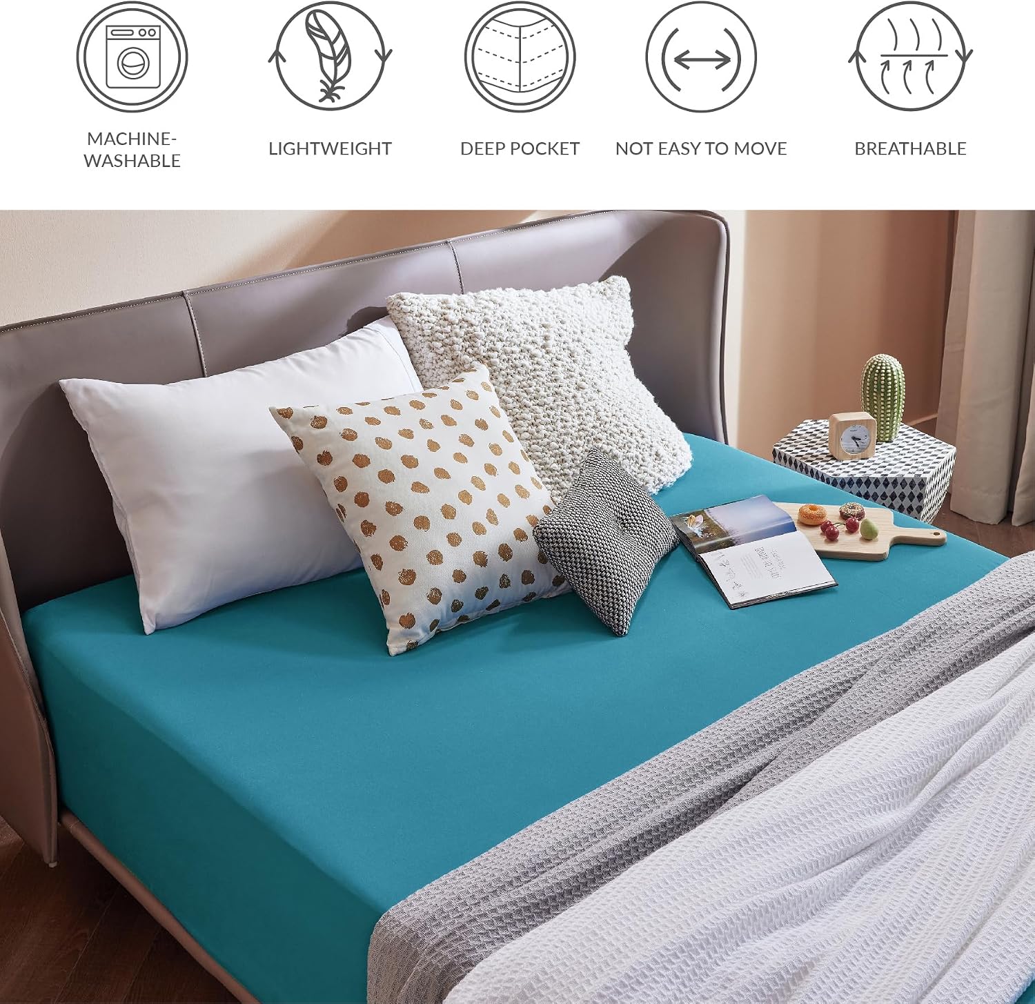 Thumbnail 6 de Bedsure King Fitted Sheet Deep 16 inch pocket