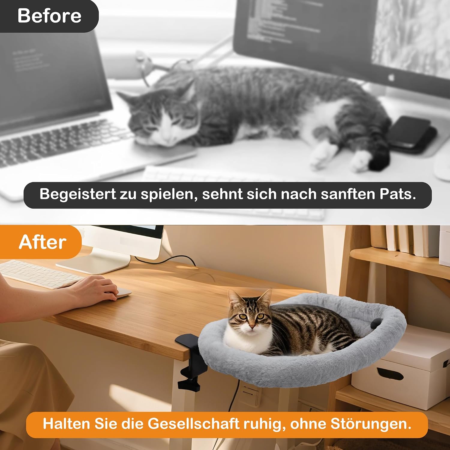 Detalle 2 de trhillsbrad MT-A1 kattenhangmat voor tafel, opvouwbaar, 59 x 48 cm, tot 20 kg