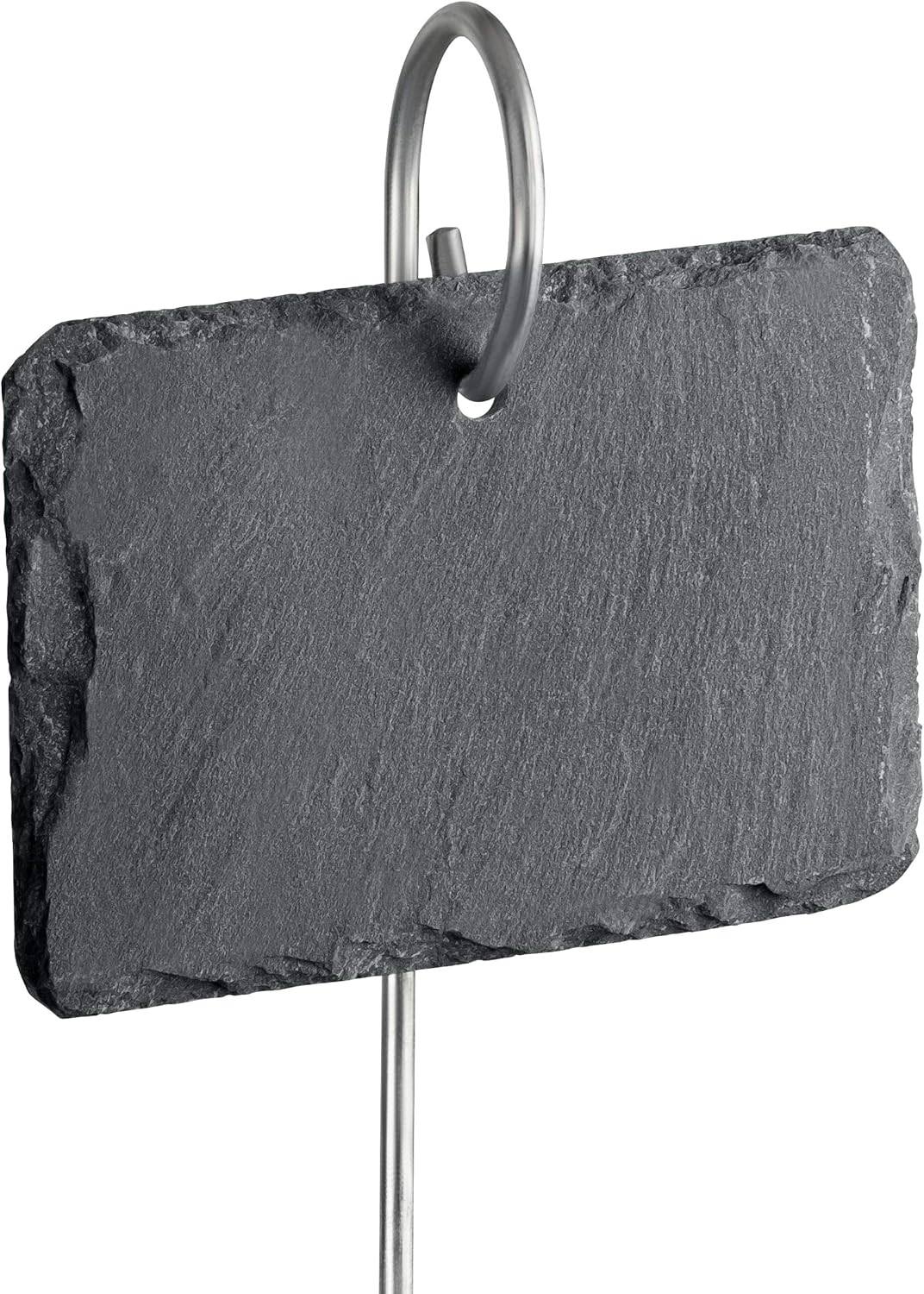 Detalle de GardenMate Set di 10 Etichette per Piante in Ardesia con Sbarre di Metallo – Stile Naturale