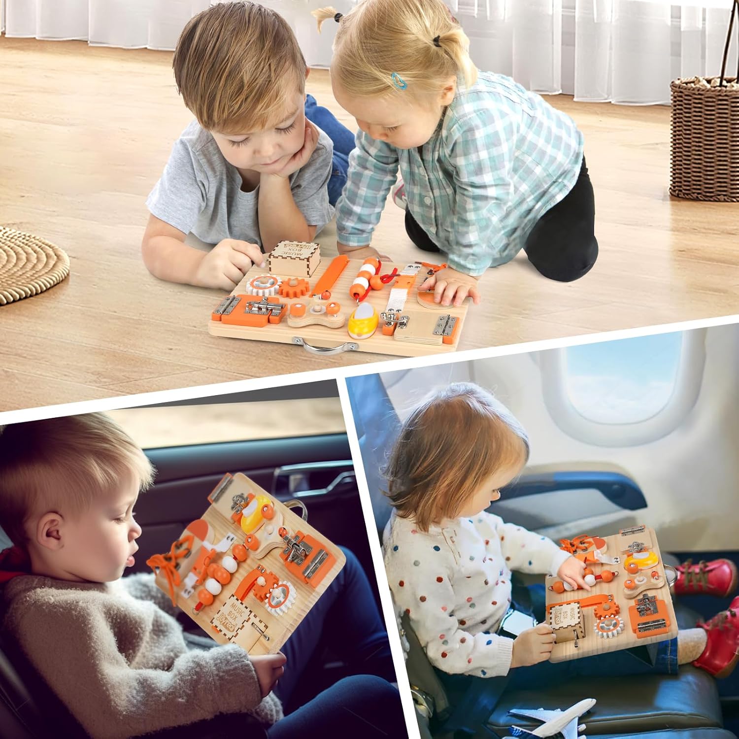 Thumbnail 6 de Joyreal Pannello Sensoriale Bambini Montessori: busy board in legno con specchio neonati