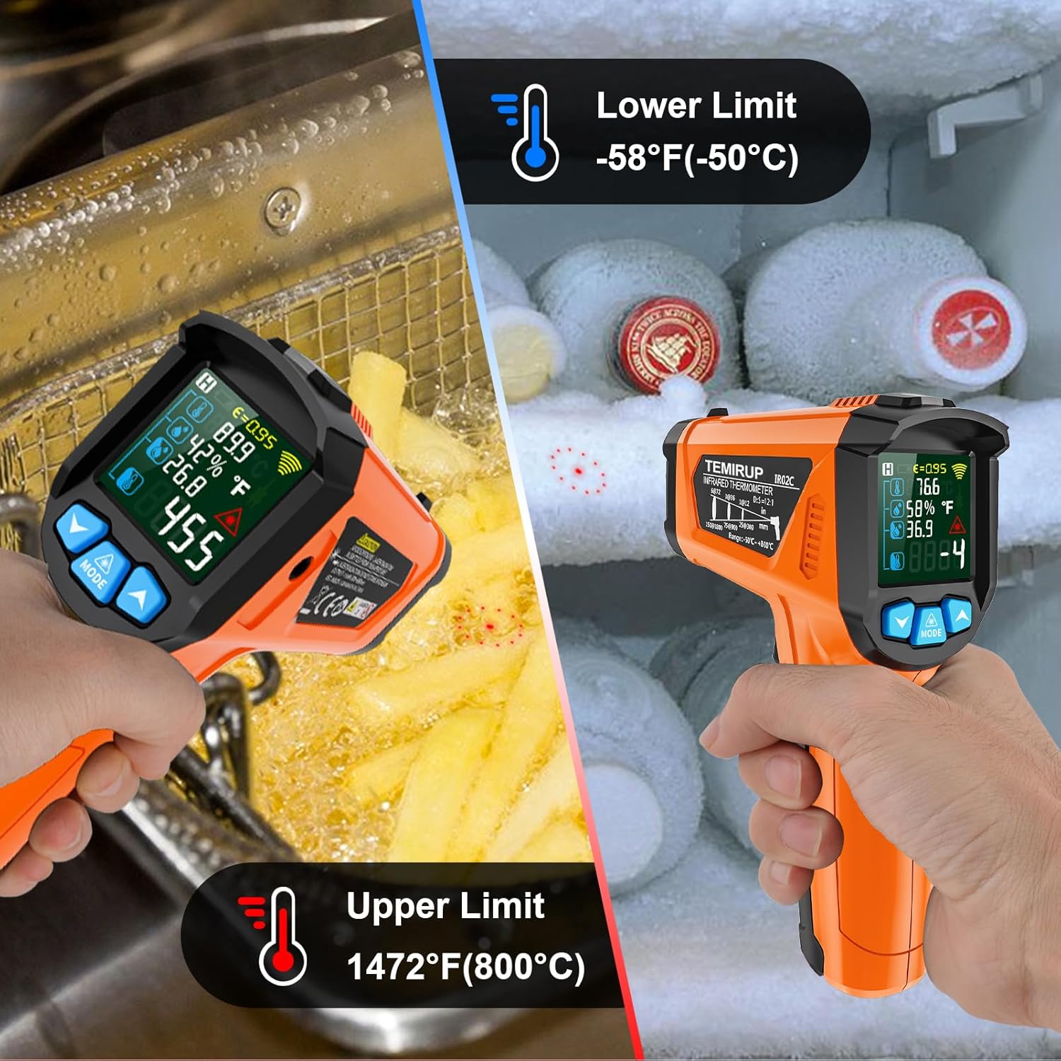 Thumbnail 5 de MESTEK Infrared Thermometer Gun −58°F to 1472°F