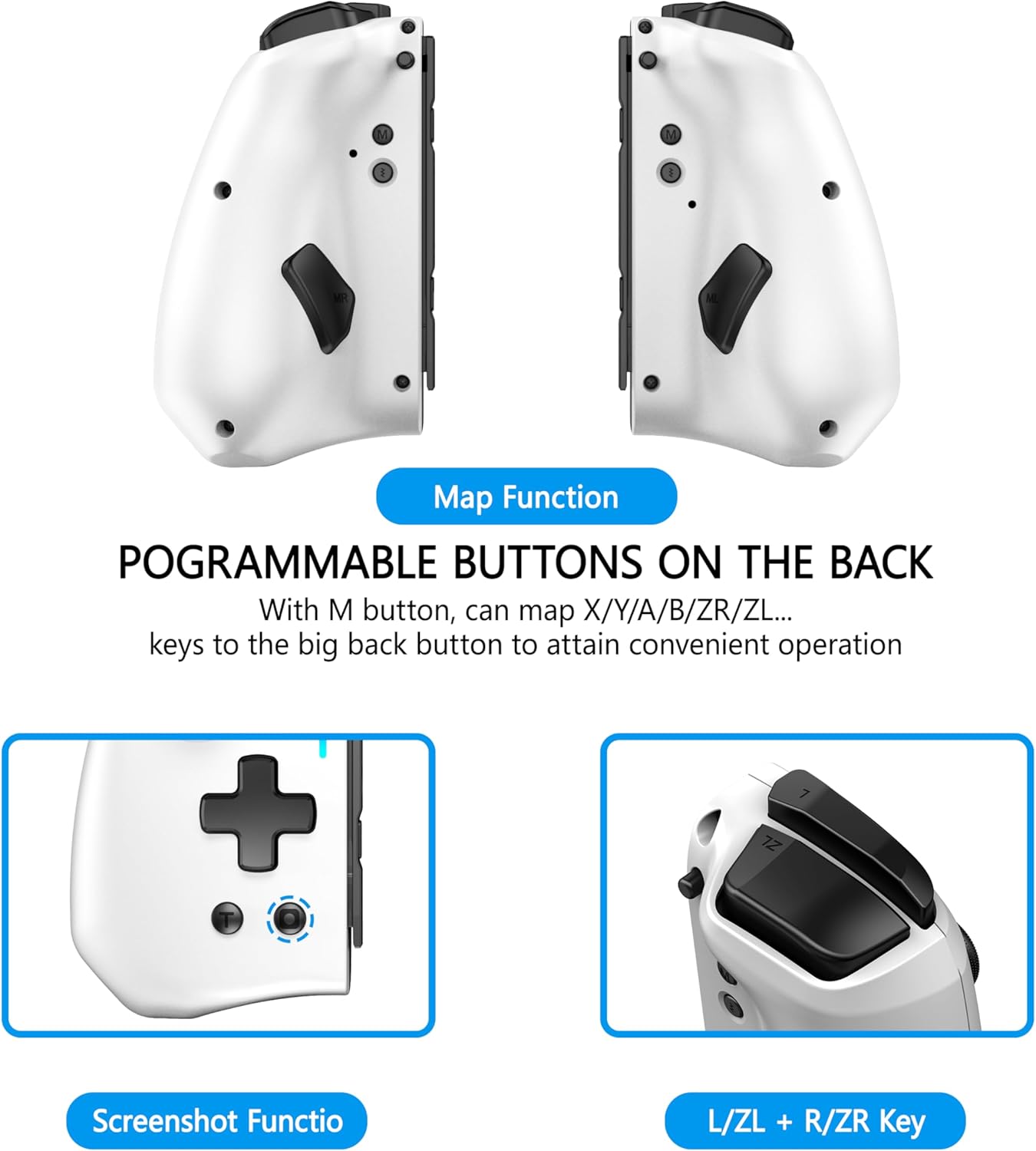 Detalle de RREAKA RREKA Switch Controller for Nintendo Switch / OLED – Wireless Pro Controller with Split-Design and 8 RGB Lights