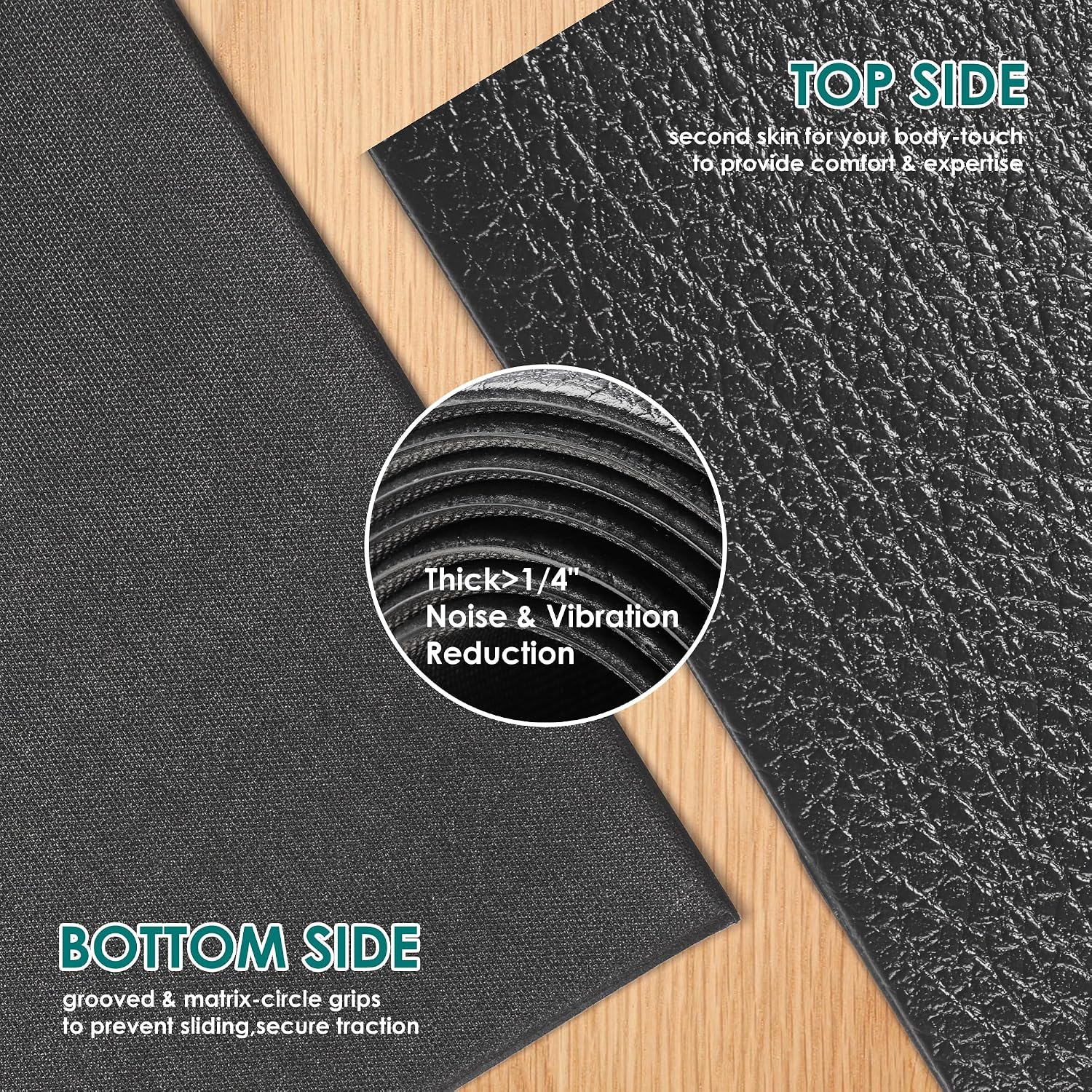 Thumbnail 6 de BesWin Large Exercise Mat, 8' x 4' PVC, Non-Slip and Shoe-Friendly