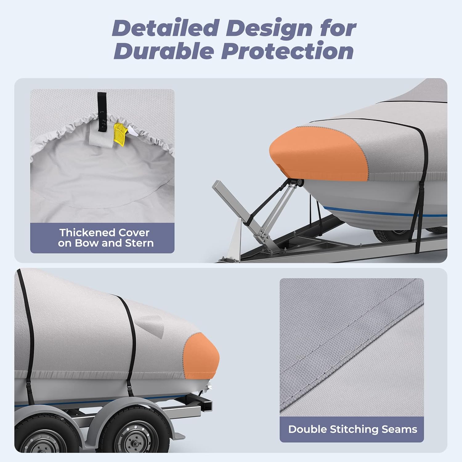 Detalle 2 de RVMasking Boat Cover, 1400D Polyester
