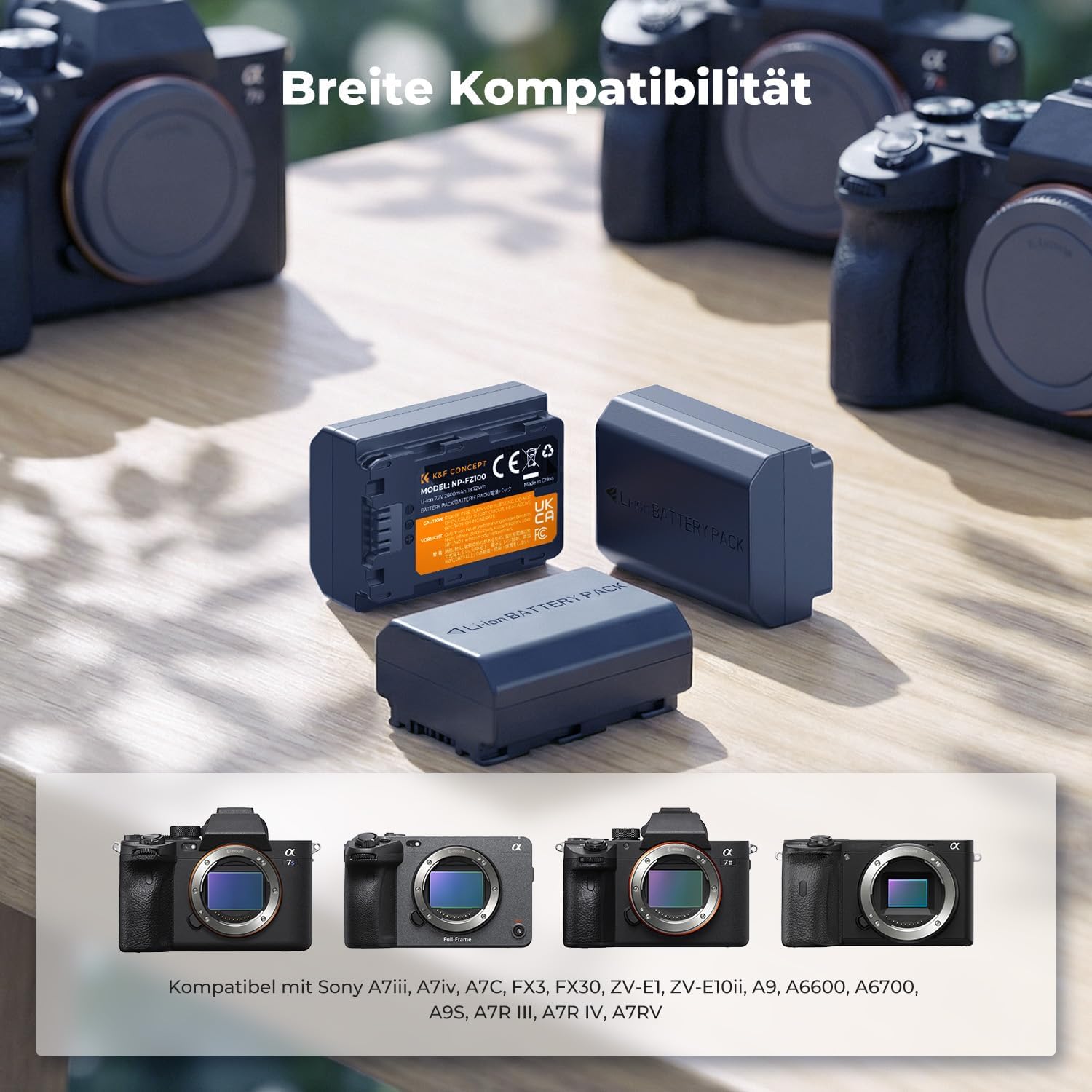 Detalle 2 de K&F CONCEPT NP-FZ100 2280mAh Akkupack