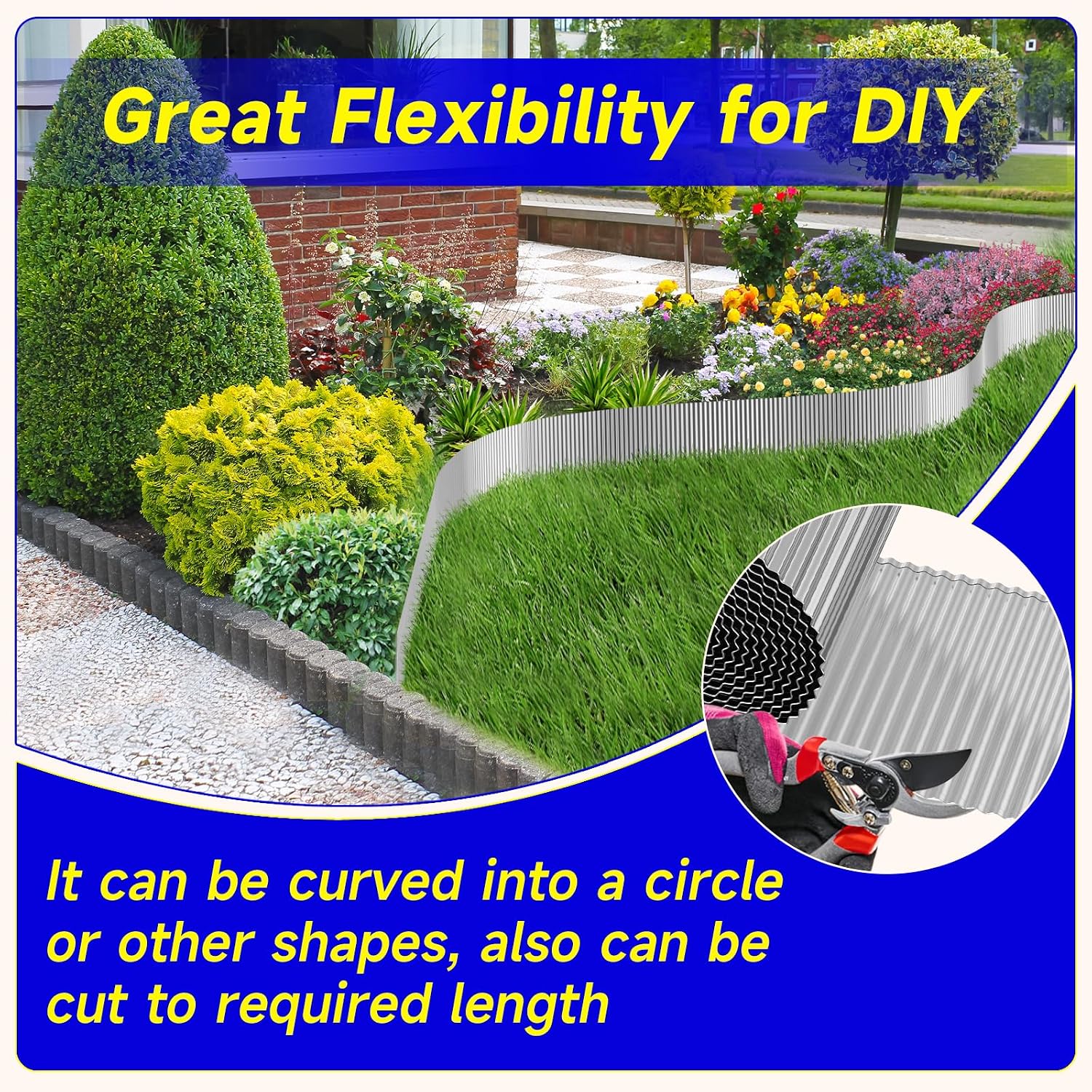Detalle de GTSABWAY YSBWJ-6X40Ft Corrugated Galvanized Steel Garden Edging