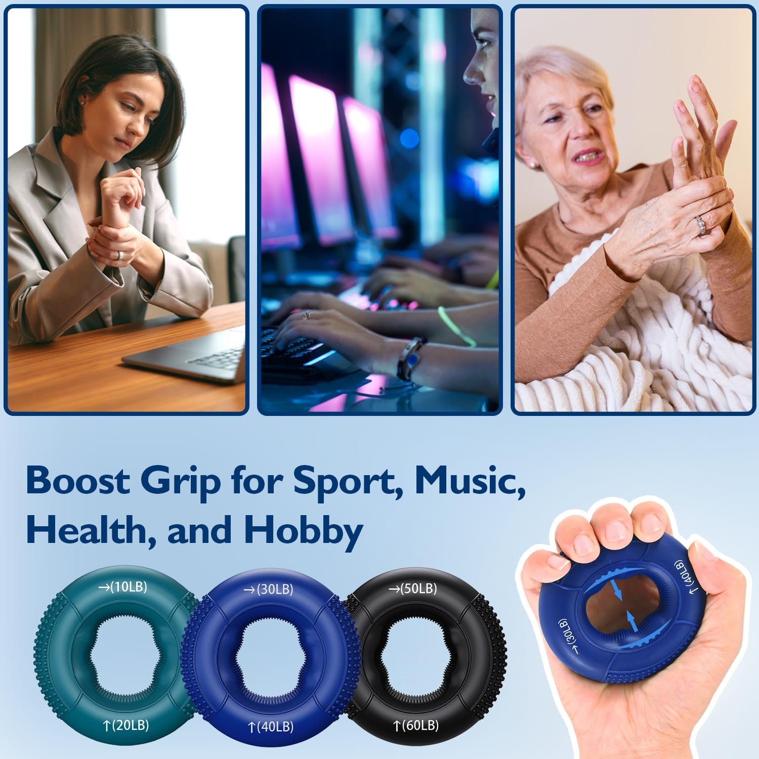 Thumbnail 4 de FitBeast Grip Strength Trainer 9-Piece Kit
