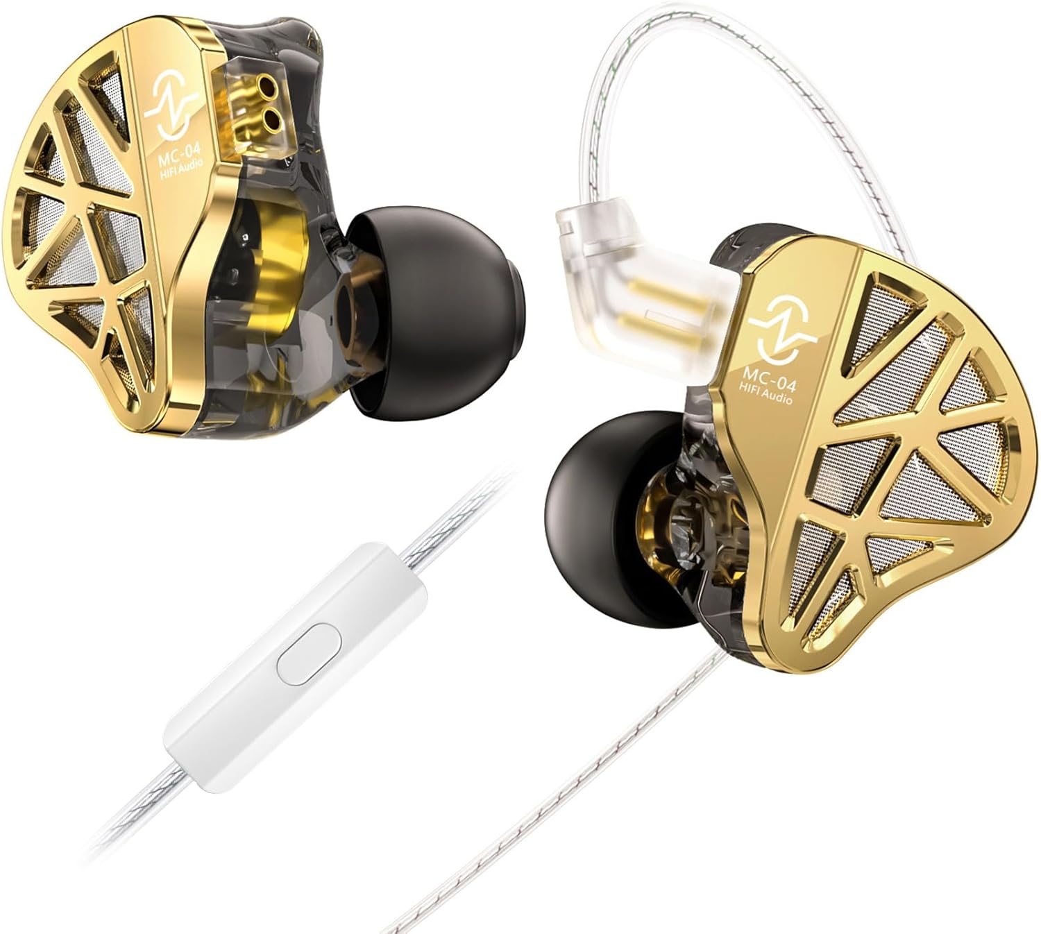 Detalle de keephifi CCZ MC04 In Ear Monitor: IEM 1DD+1BA con cavo OFC placcato argento e latenza zero per Esports