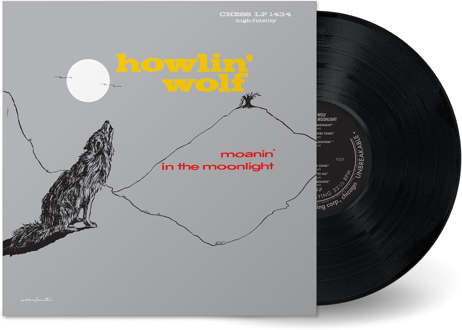 Detalle de ハウリン・ウルフ「Moanin in the Moonlight」12インチアナログLPレコード