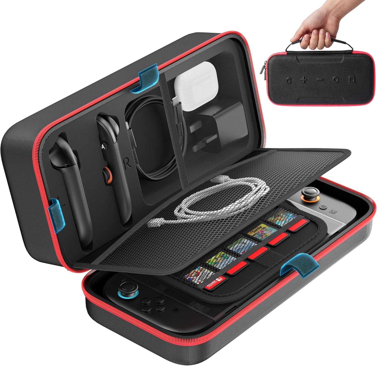Detalle de OIVO Switch 2 carrying case with 26 slots