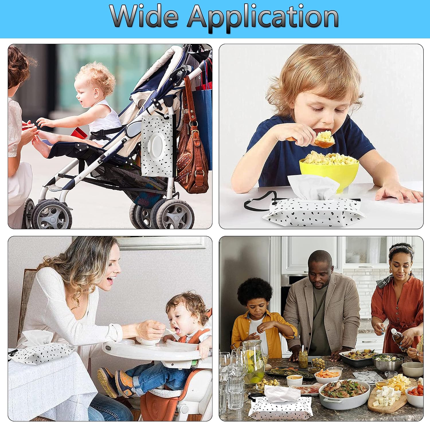 Thumbnail 5 de 2 pcs Baby Wipes Dispenser Bag – Reusable Wet Wipe Bags for On-the-Go, White
