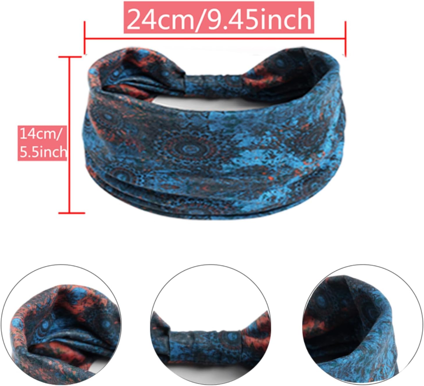 Detalle de AIZIYIN Fashion Headbands for Women – 4-Pack Cotton Turban Headbands