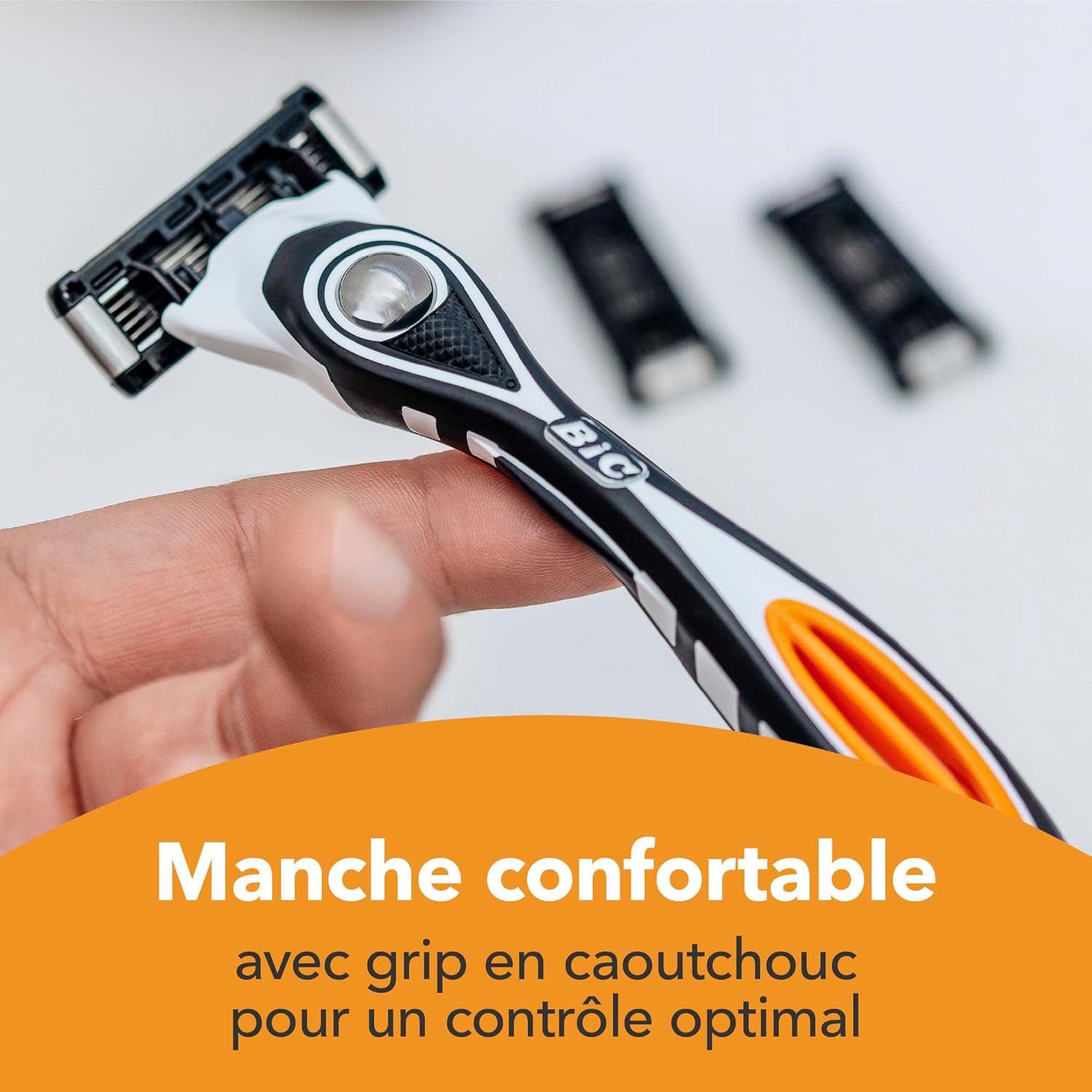 Thumbnail 4 de BIC Hybrid 5 Flex Rasoir Rechargeable pour Homme – Manche et 3 Recharges Nano-Tech Titane