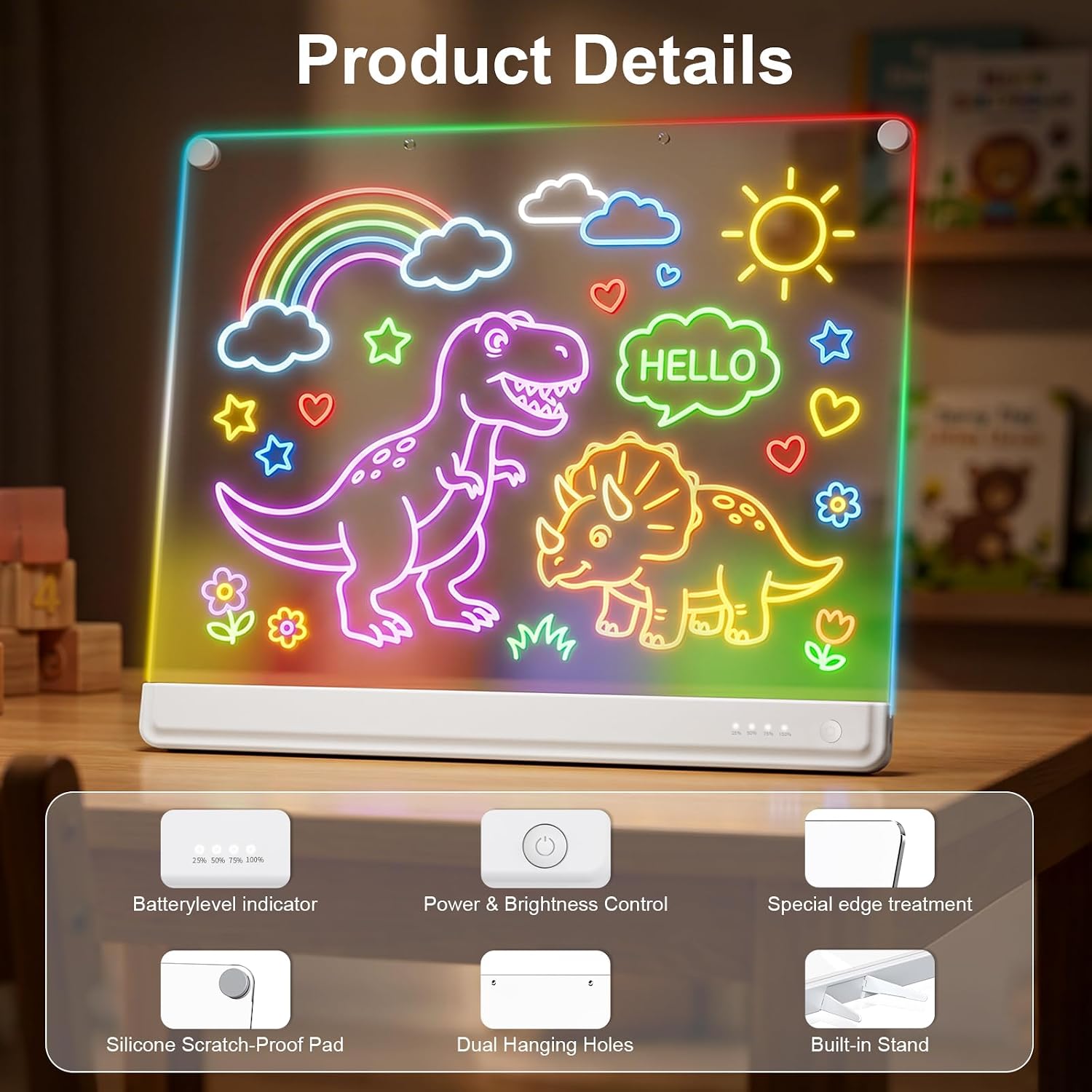 Detalle de Rechargeable LED Drawing Board, 19.7-Inch