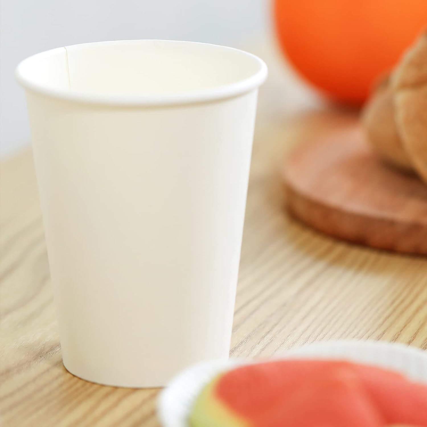 Detalle de RACETOP 12 oz Hot Paper Coffee Cups (300 Pack) – Upgraded Weight, White, Leak-Resistant
