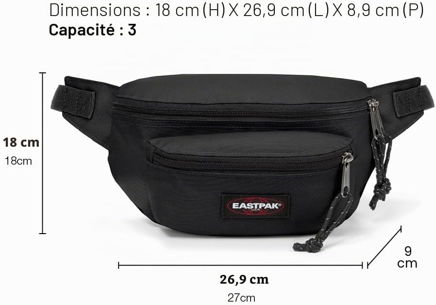 Detalle 2 de Eastpak DOGGY BAG Sac Banane 3 L - Black Denim (Gris)