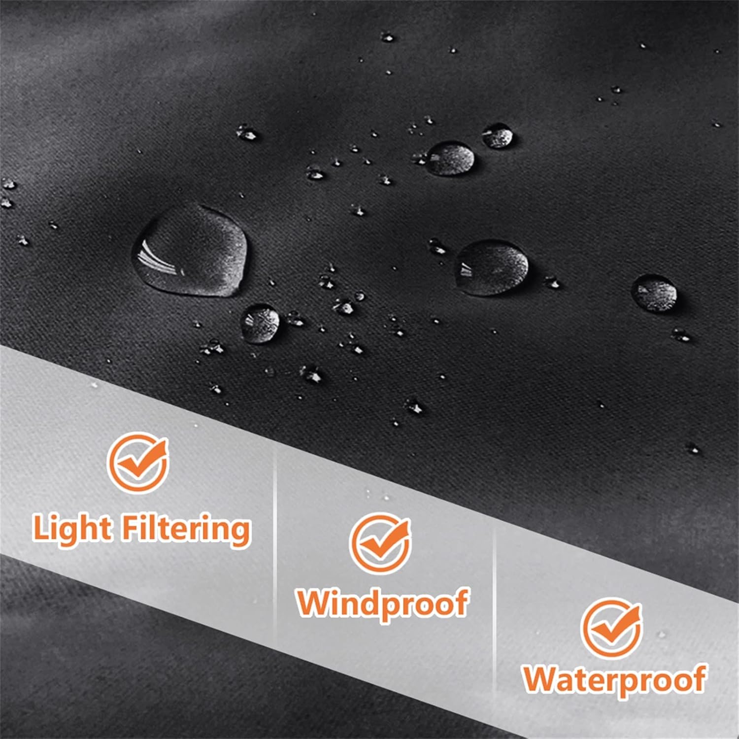 Thumbnail 6 de MINGPINHUIUS Outdoor Curtains Waterproof with Grommet (Top and Bottom) – 52'' x 84'' Grey, 1 Panel
