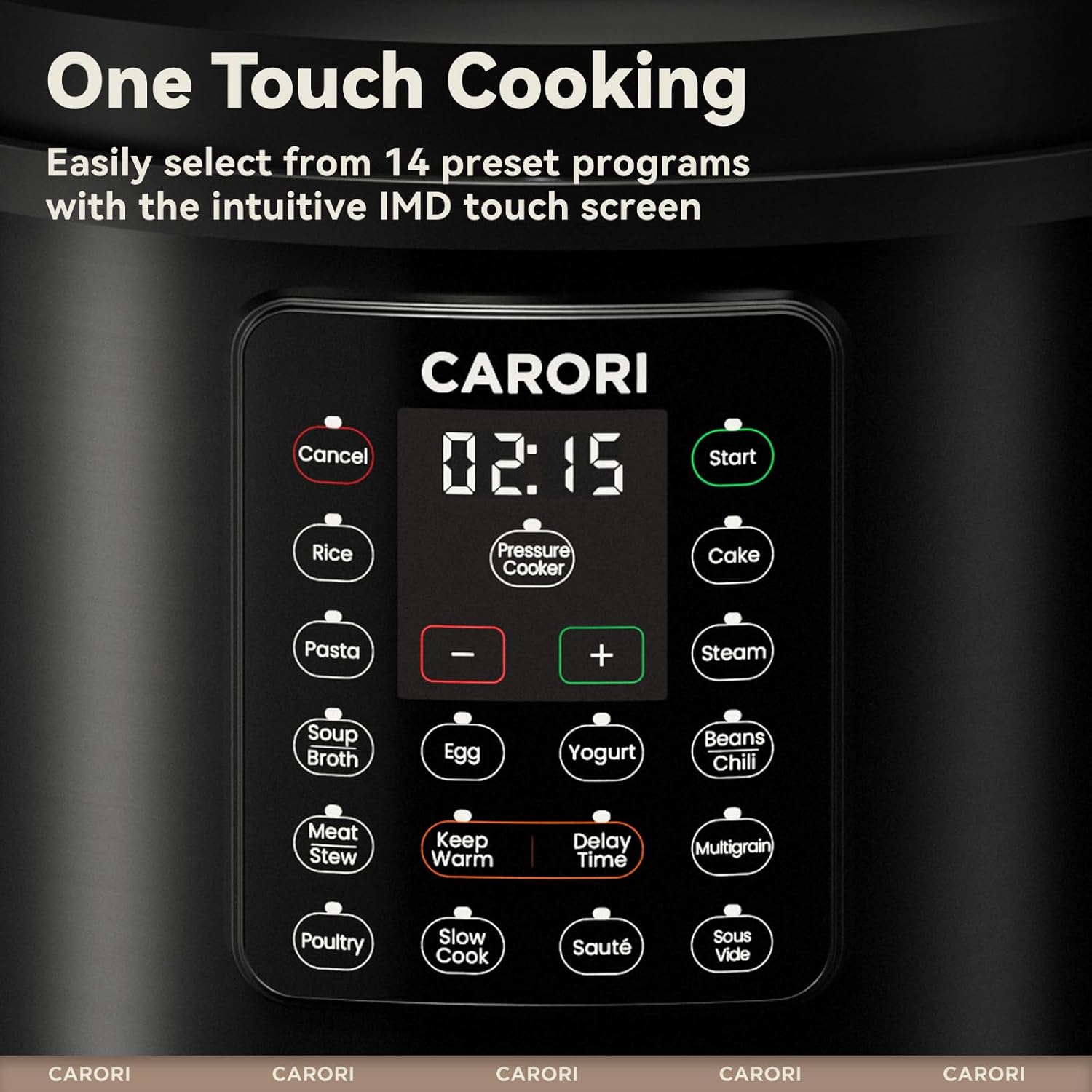 Detalle 2 de 12-in-1 8-Quart Electric Pressure Cooker (1200W) by CARORI: All-in-One Multi-Cooker