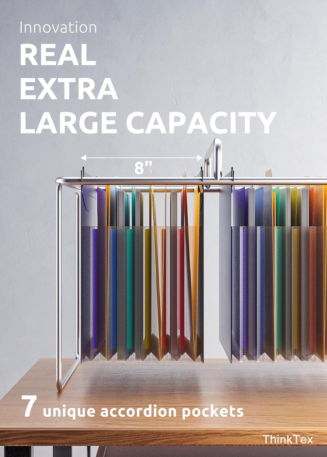 Detalle 2 de ThinkTex Hanging-1 Expanding Hanging File Folders, 7 Pockets, 1.2-Inch Expansion