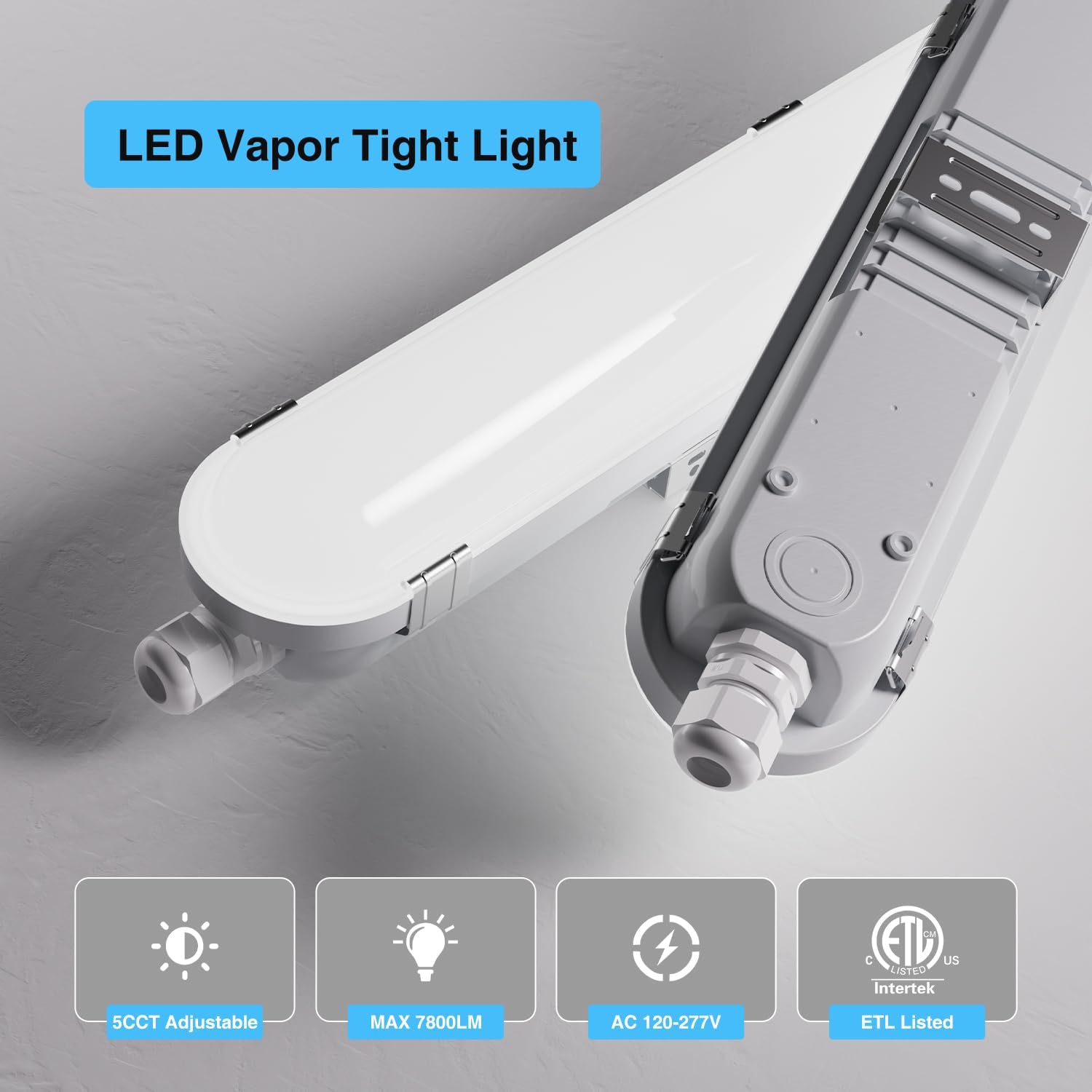 Detalle de G GJIA GGJIA-H2515 4 ft LED Vapour-Tight Light, 4-Pack, IP65