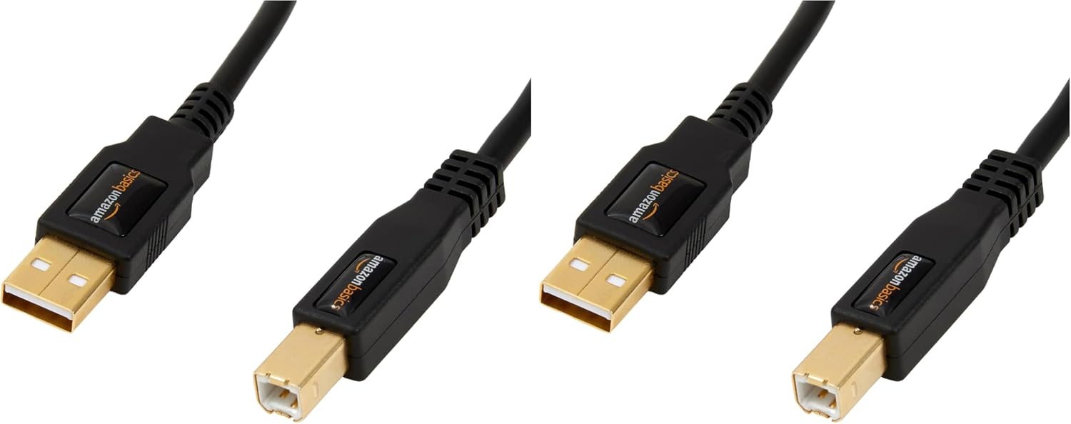 Thumbnail 6 de AmazonBasics USB-2.0-Kabel Typ A auf Typ B (3 m), vergoldete Anschlüsse, schwarz – für Drucker & Co.