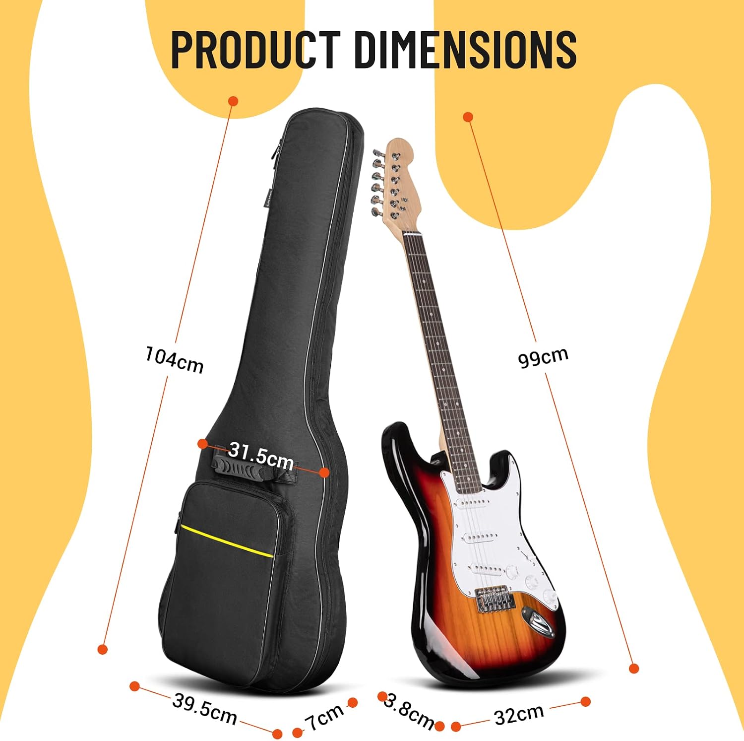 Detalle de CAHAYA Electric Guitar Bag Gig Bag with 6mm Padding