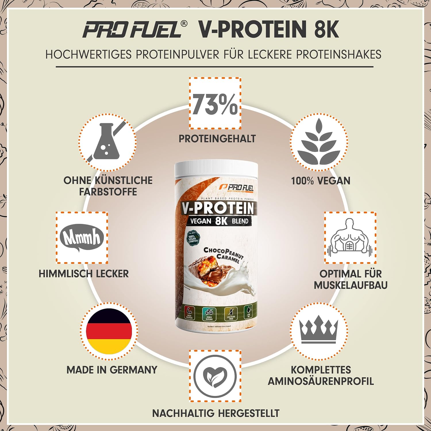 Detalle 2 de Vegan Protein 8K Blend Schokolade Erdnuss