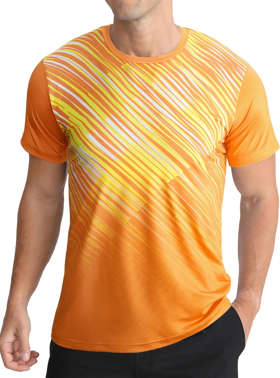 Detalle de APTRO Herren Sport Funktionsshirt: Schnelltrocknend, elastisch und komfortabel für Training & Freizeit