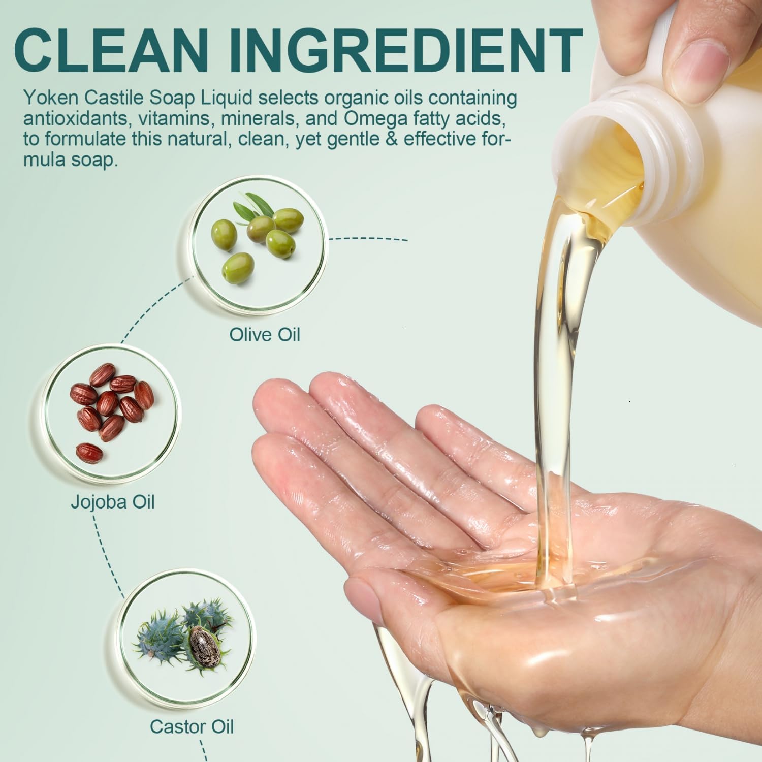 Thumbnail 2 de Yoken Pure Castile Liquid Soap 128 Oz Unscented – Multi-Purpose, Gentle & Cruelty-Free