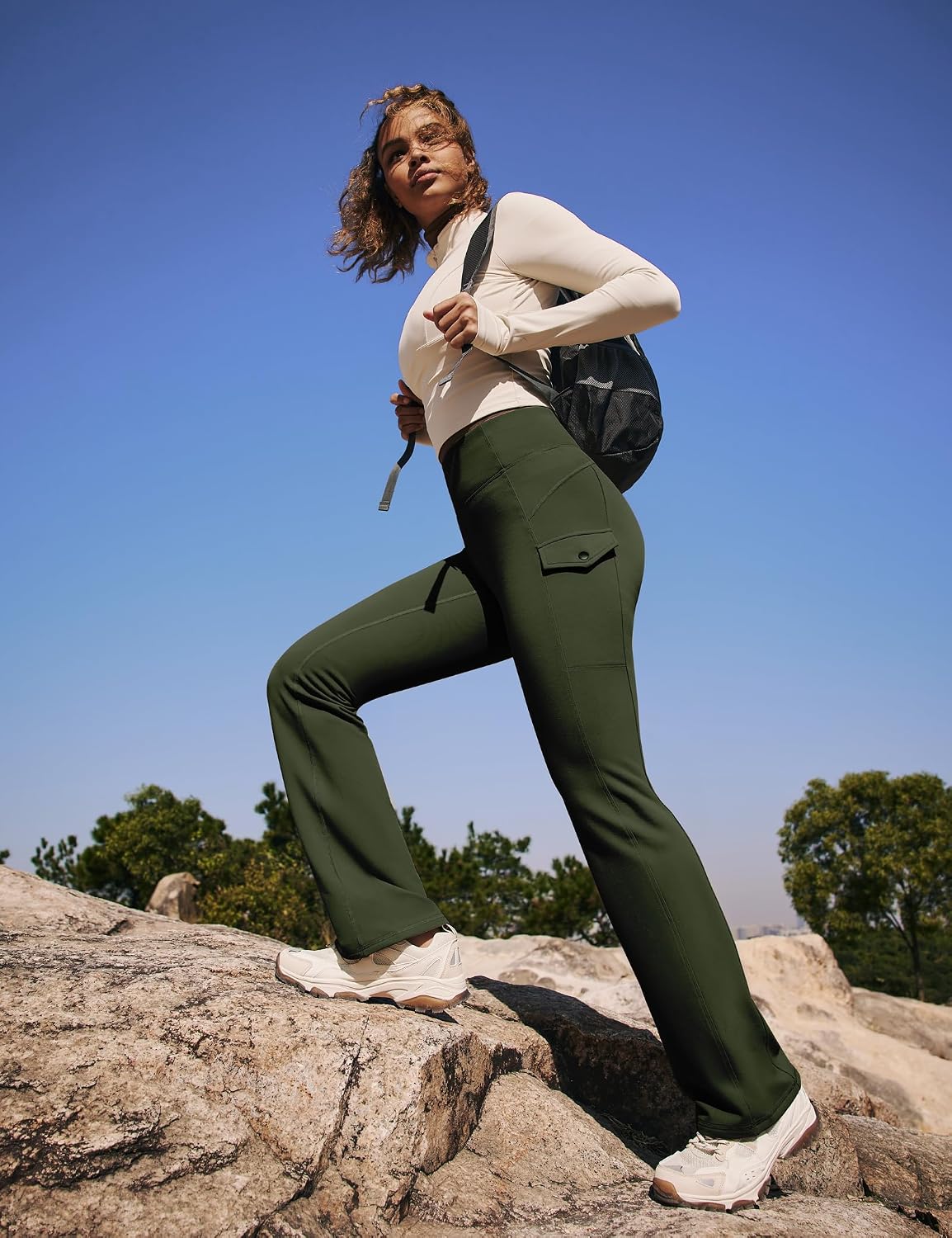 Detalle de Heathyoga Women's Hiking Leggings, Fleece-Lined