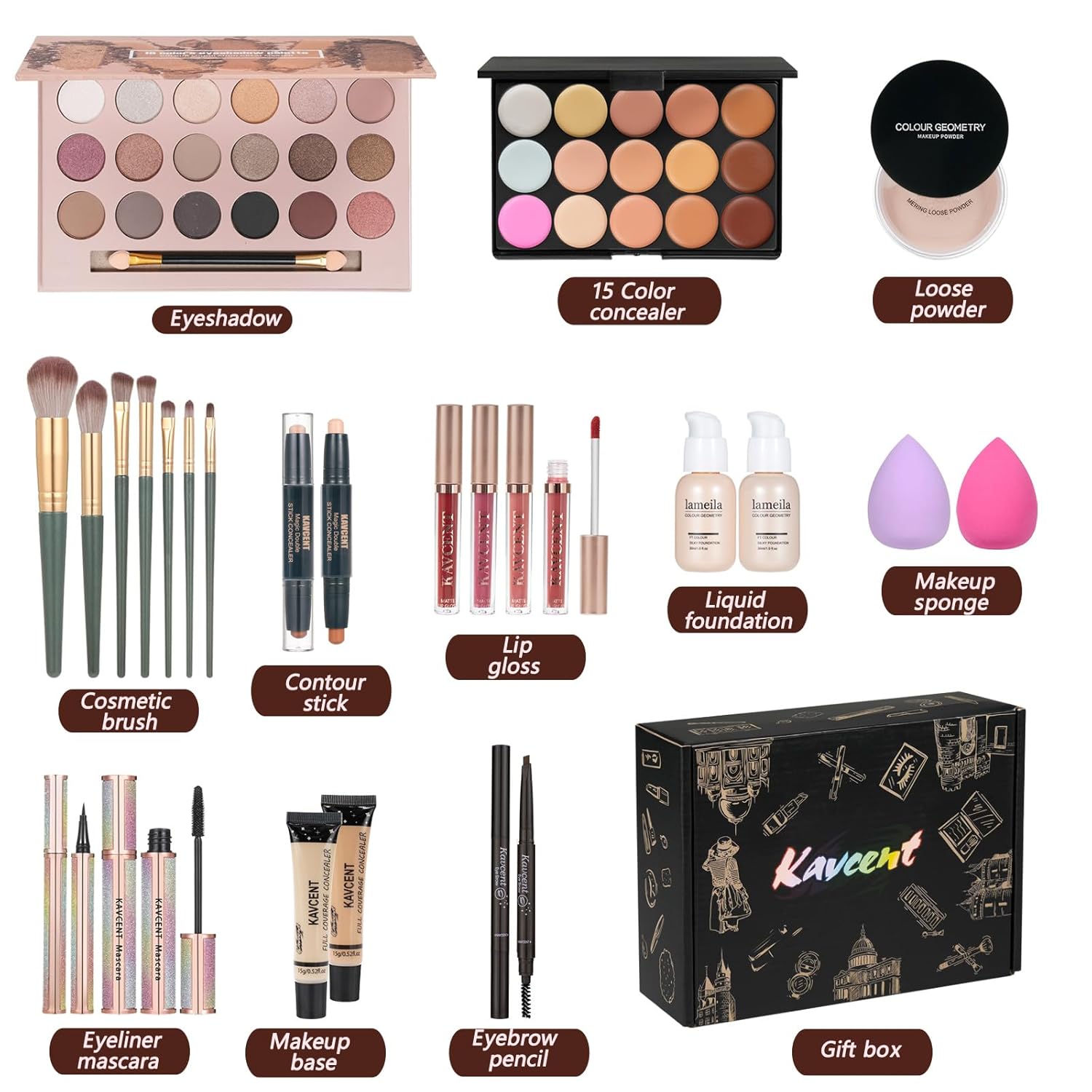 Detalle 2 de KAVCENT Makeup Kit 18 Colors 💄