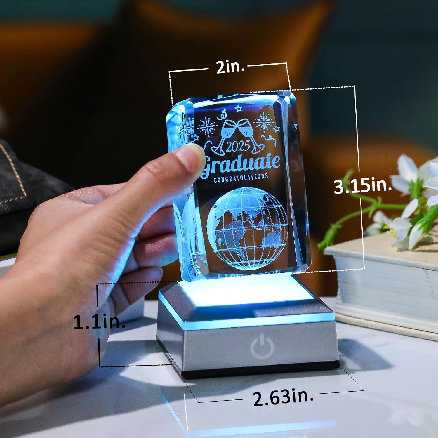 Thumbnail 5 de Movdyka 3D Crystal Graduation Plaque 2025
