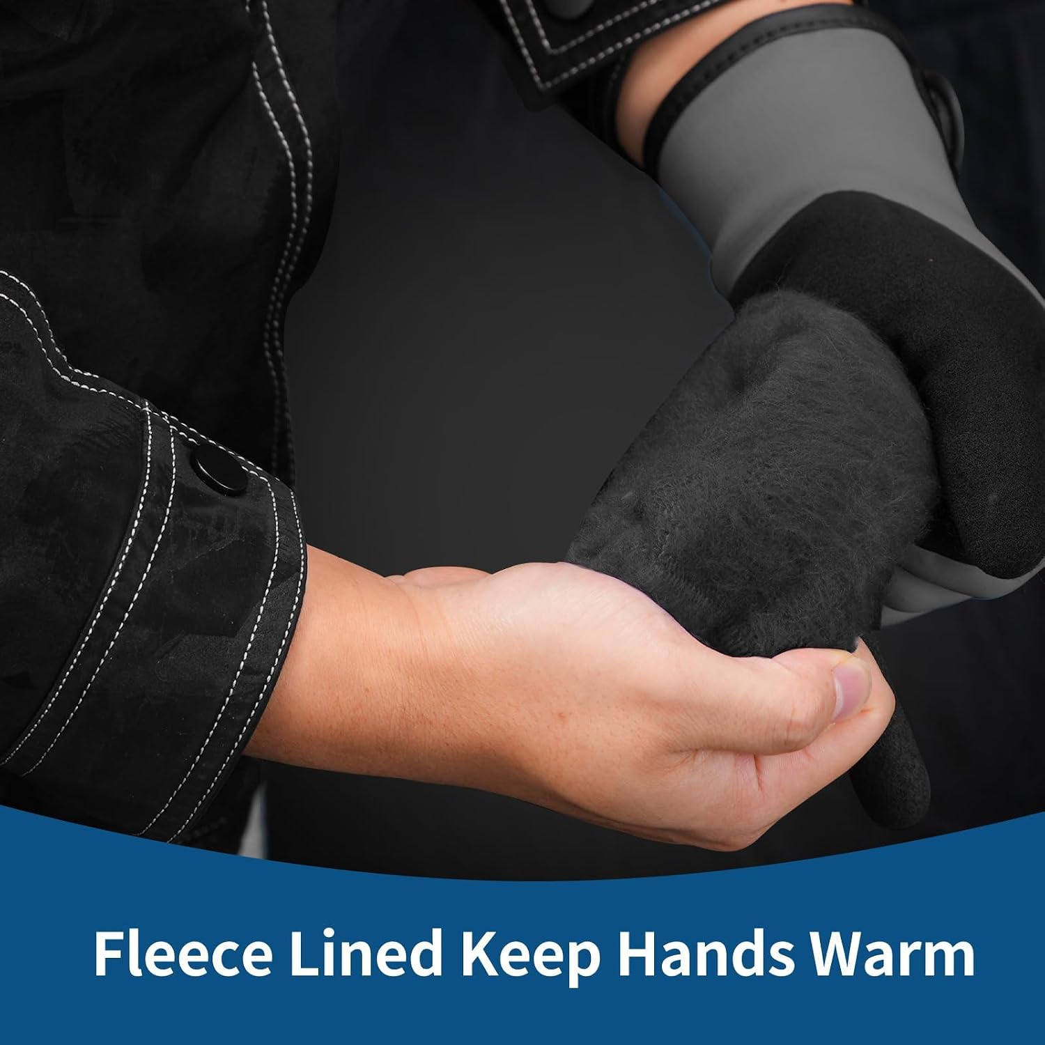 Detalle 2 de GOESTRIC Waterproof Winter Work Gloves, Insulated with Double-Layer Latex Grip