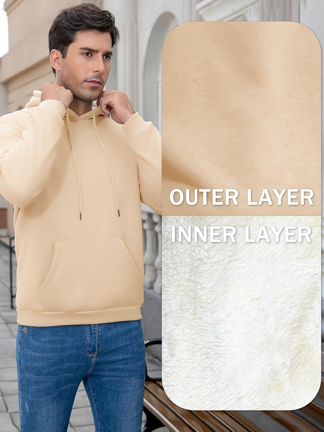 Thumbnail 4 de Vorvowry Fleecepullover Herren Sherpa Warm Hoodie