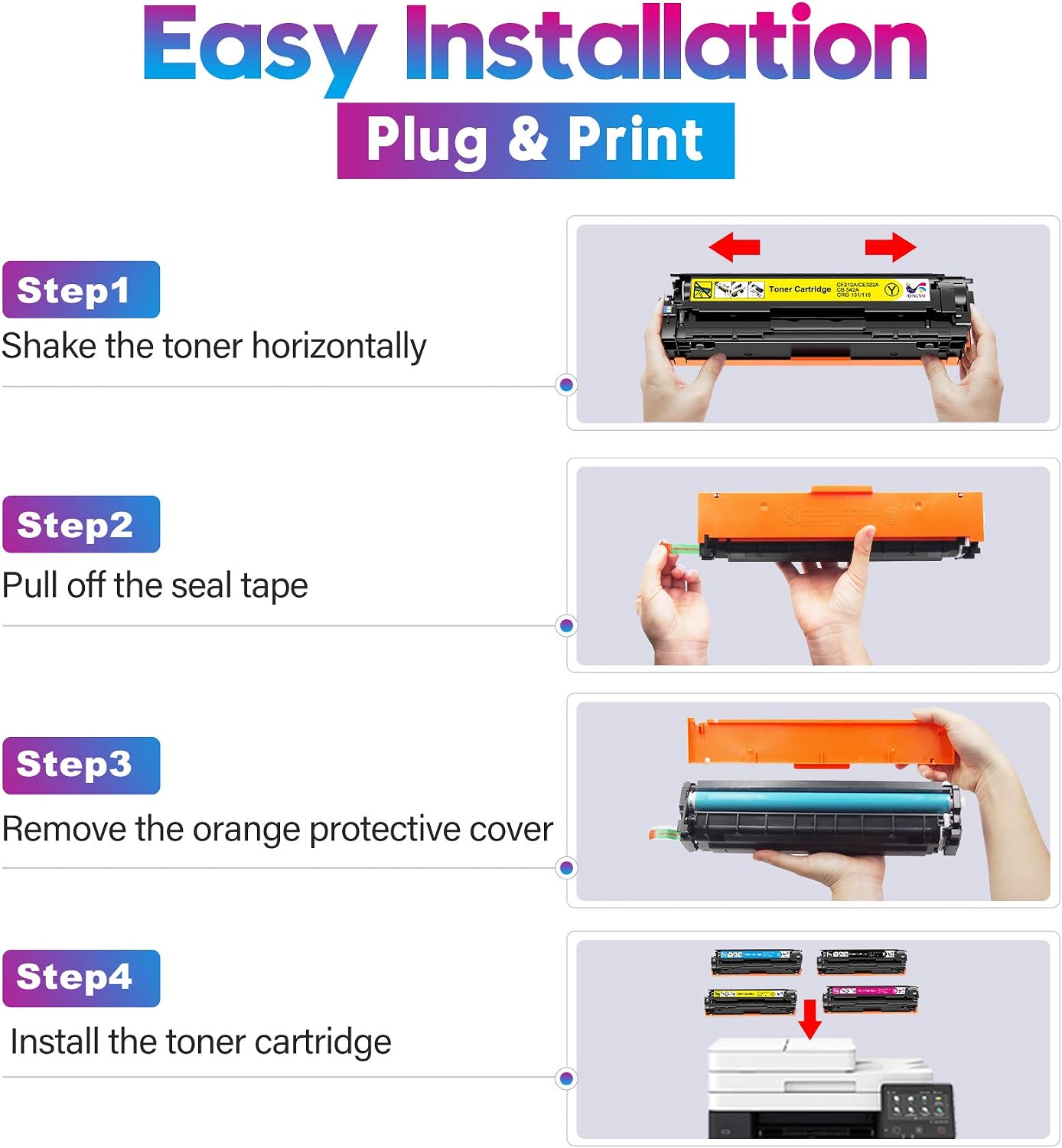 Detalle de ONLYU Compatible Toner Cartridge 4-Pack
