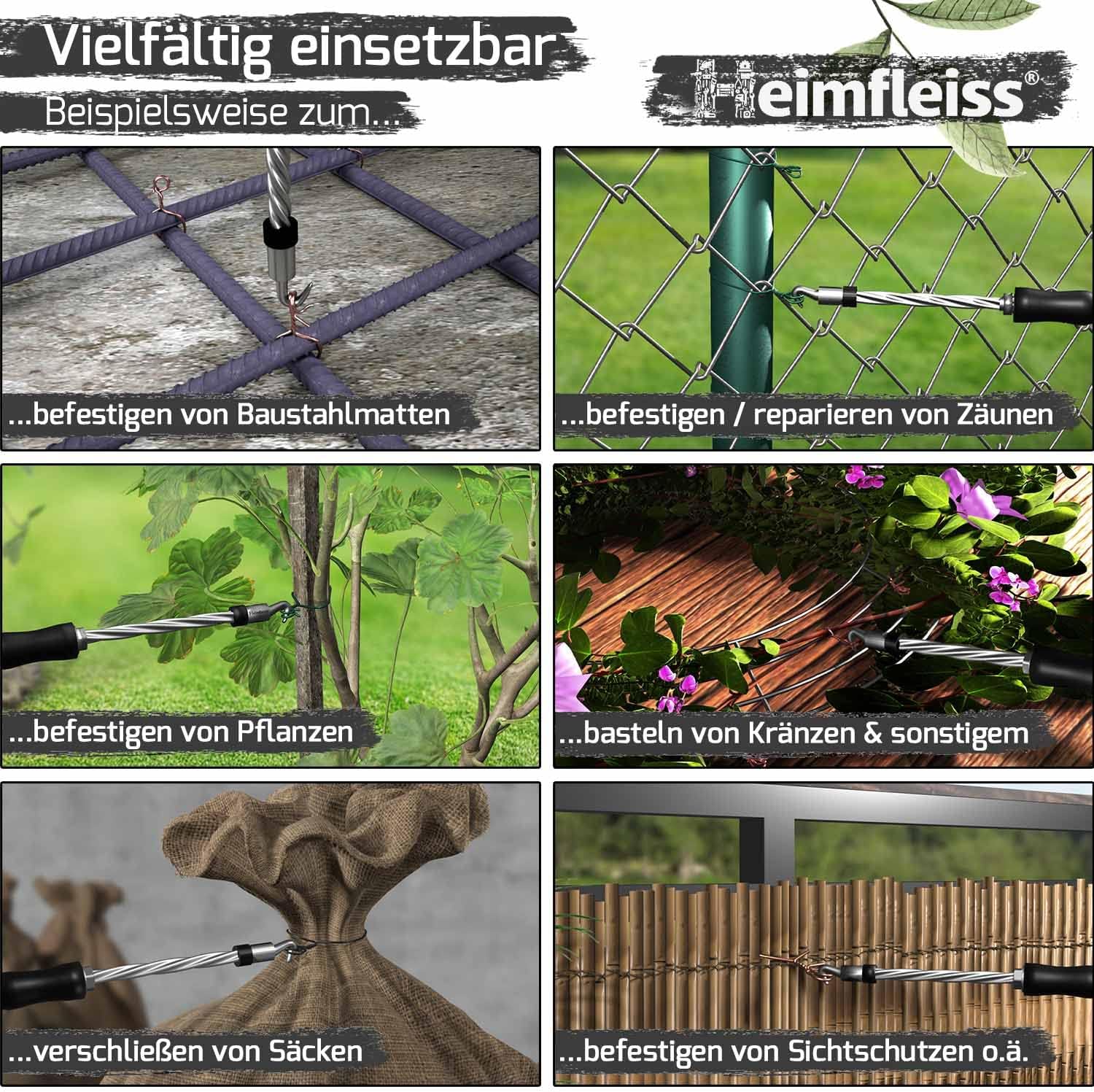 Thumbnail 4 de Heimfleiss Drillapparat Driller + verkupferter Rödel Draht 1,0 x 100-160 mm (250 Stk.) – hochwertiges Set